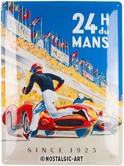 Nostalgic-Art Metallschild Blechschild 30 x 40 cm - 24h Le Mans - Racing Poster Blue