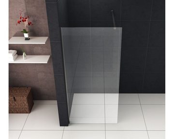 Home Systeme Walk-in-Dusche BERLIN (schwarz) Duschtrennwand Duschkabine Duschabtrennung Glaswand