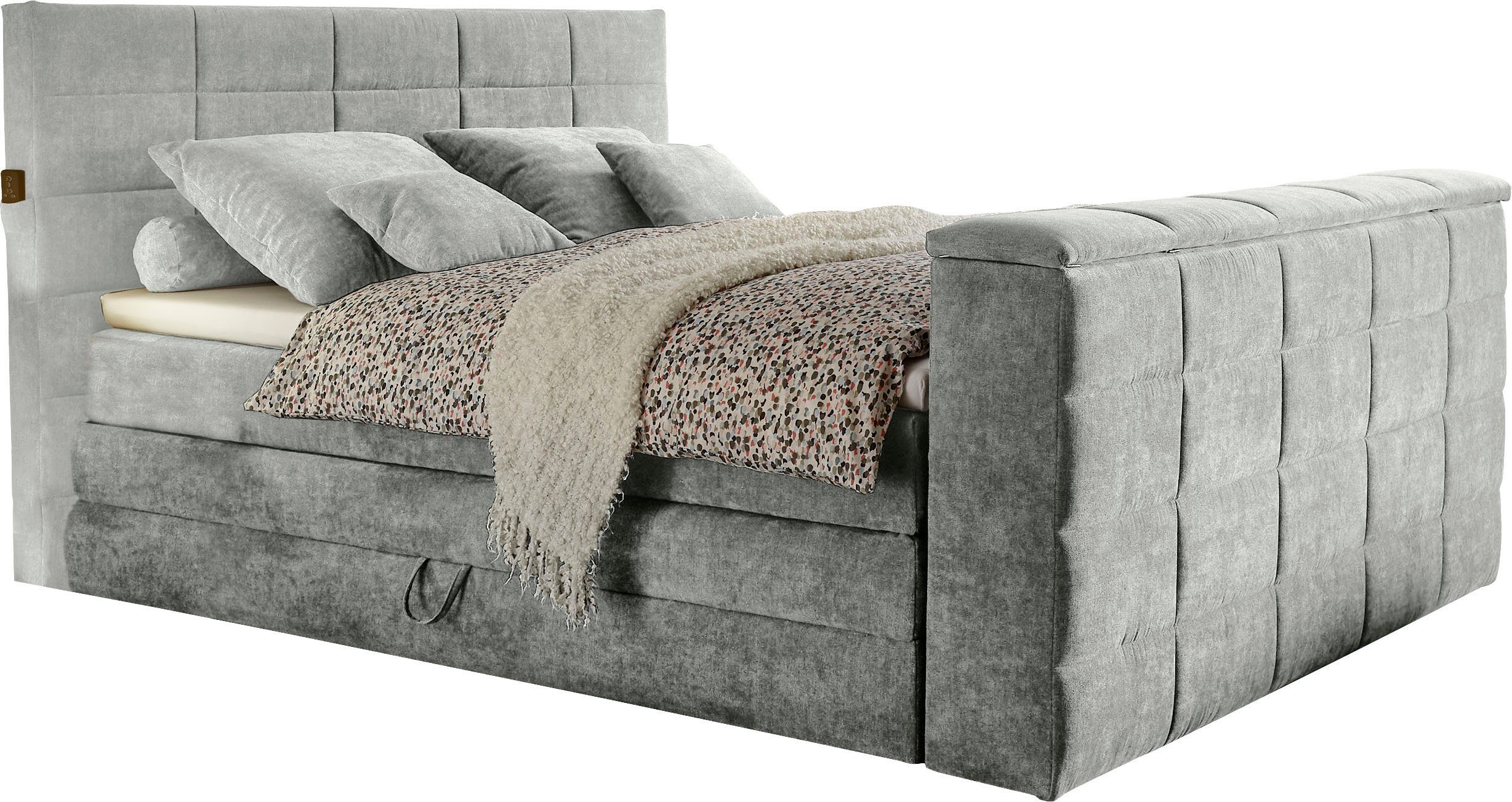 ED EXCITING DESIGN Boxspringbett Denver, inkl. 1 bzw. 2 Bettkästen, motoris günstig online kaufen