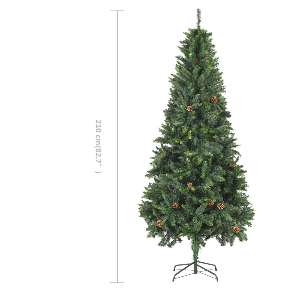 Künstlicher Grün mit vidaXL 210 cm Weihnachtsbaum Kiefernzapfen Künstlicher Weihnachtsbaum