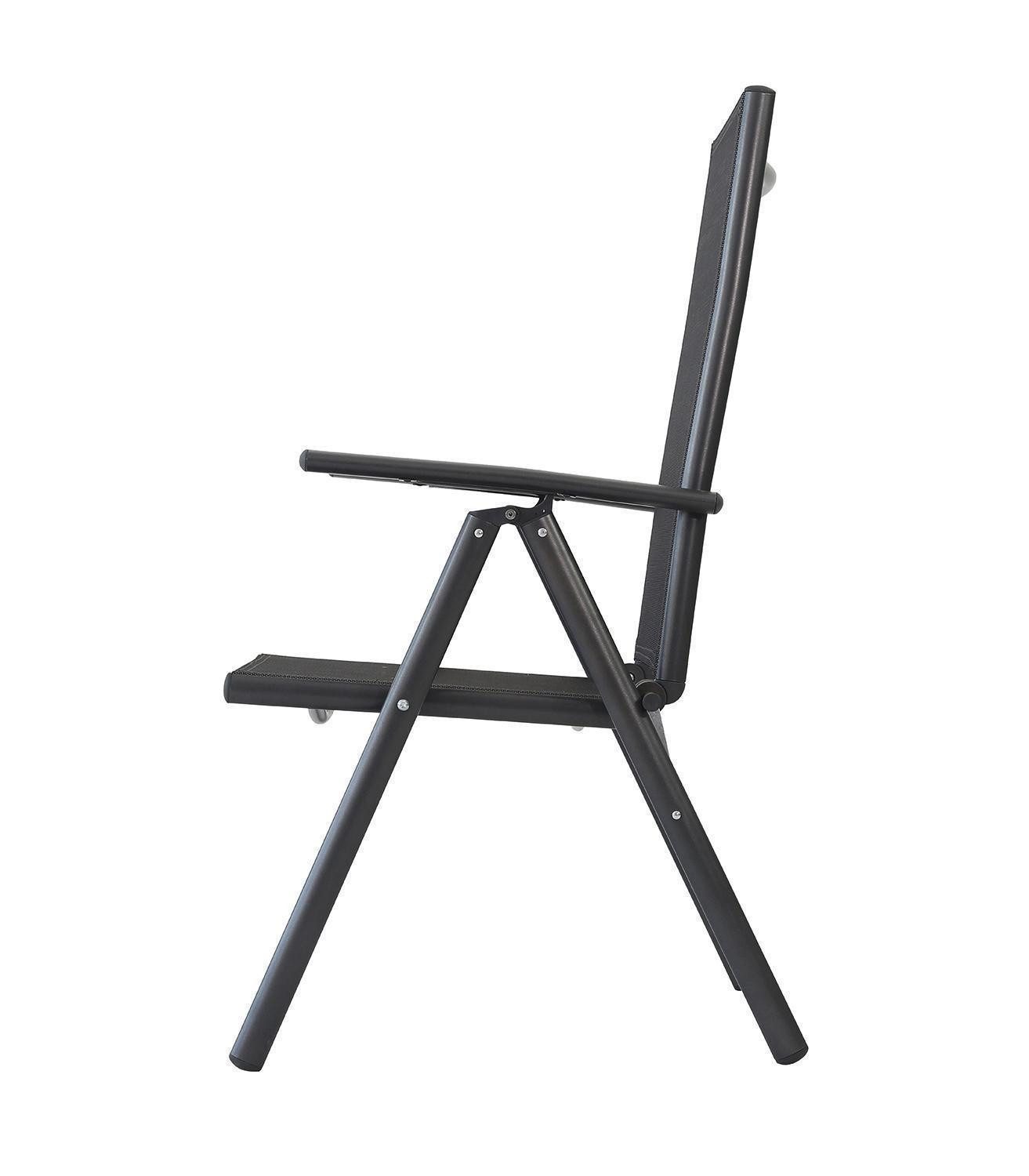 Outdoor Klappstuhl DALLAS, Anthrazit, Aluminium, Textilen, (1 St), Klappbar, Rücken verstellbar, B 56 x H 107 x T 67 cm