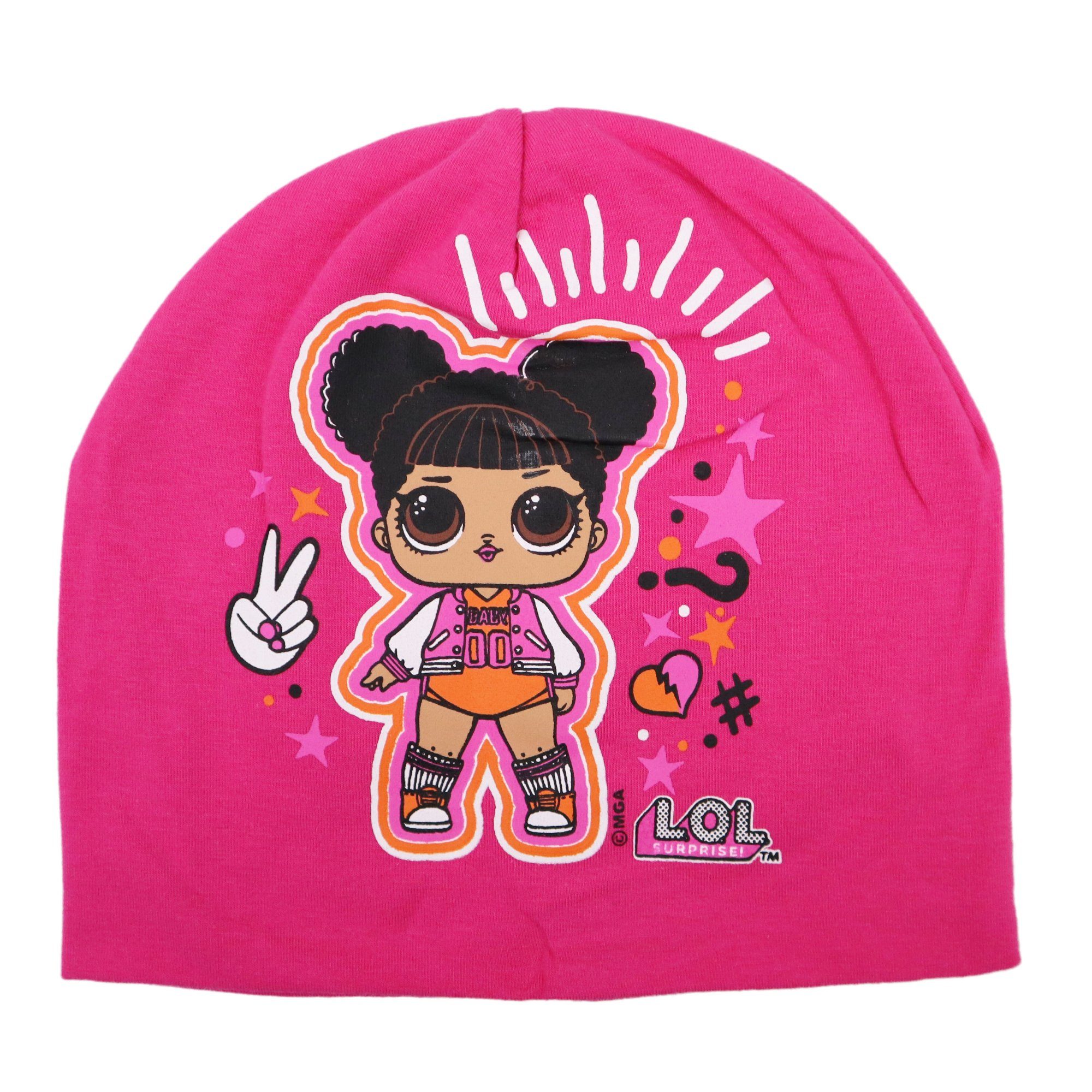 L.O.L. SURPRISE! Schlupfmütze LOL Surprise Mädchen Kinder Frühlings Mütze - Cheerleader Gr. 52 oder 54 cm, 100% Baumwolle, in Pink oder Rosa