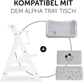 Hauck Kinder-Sitzauflage Deluxe, Mickey Mouse grey, (2-tlg), für ALPHA+ Holzhochstuhl und weitere Modelle