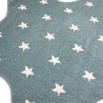 Teppich Kinder Spielteppich Stern in Türkis mit Sternenmuster, Carpetia, sternförmig, Höhe: 13 mm