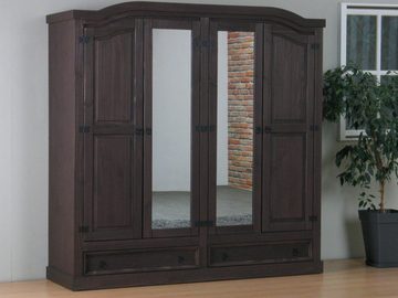 ebuy24 Kleiderschrank New Mexico Kleiderschrank 4-türig mit 2 Spiegeltür