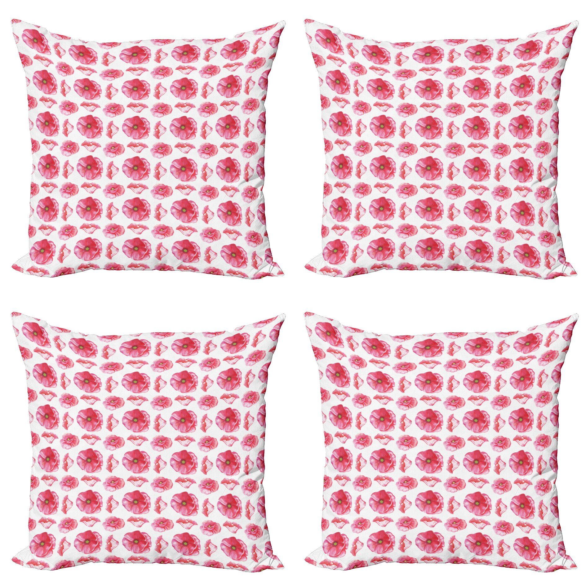 Doppelseitiger Kissenbezüge Digitaldruck, Stück), Blumen Modern Blütenblätter Abakuhaus (4 Anemone Accent Rosa Kunst Große