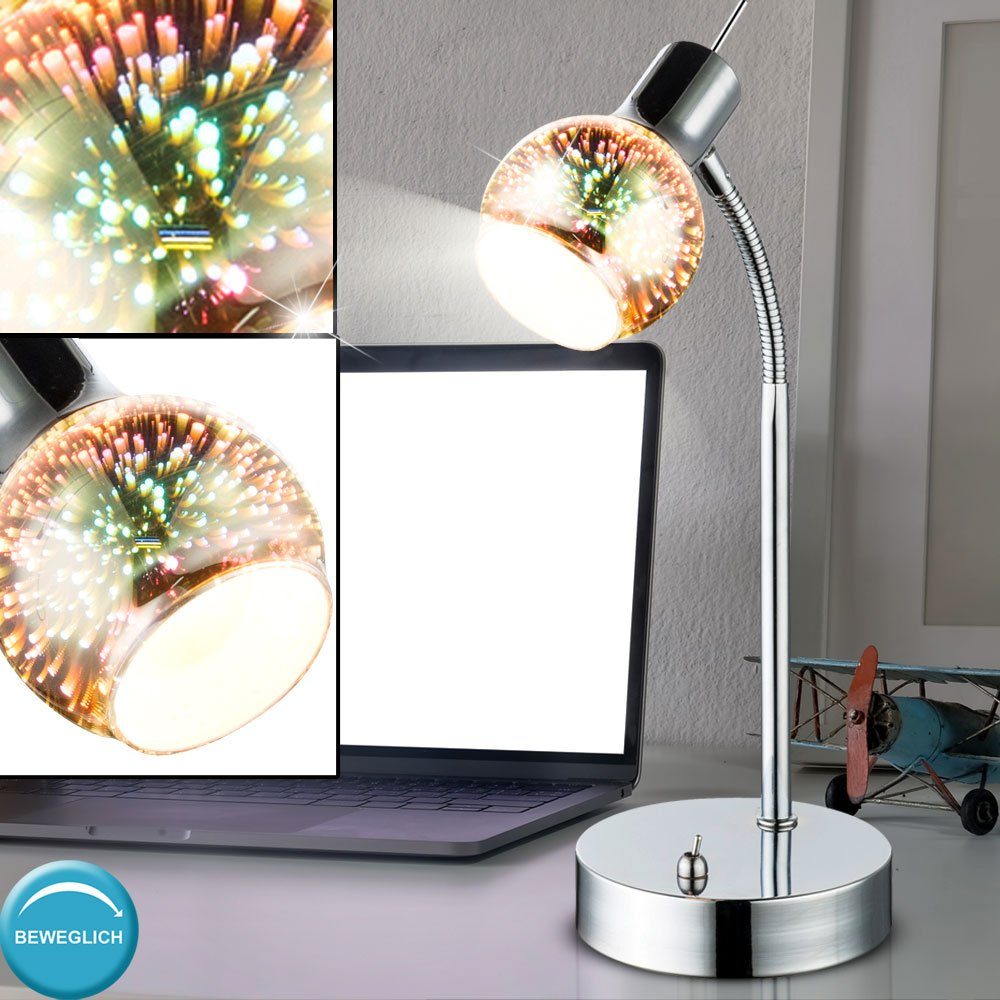 3D im Schreibtischlampe, Set Tisch Glas etc-shop Effekt Farbwechsel, Lampe Dimmer Warmweiß, inklusive, Strahler Leuchtmittel Kugel Fernbedienung