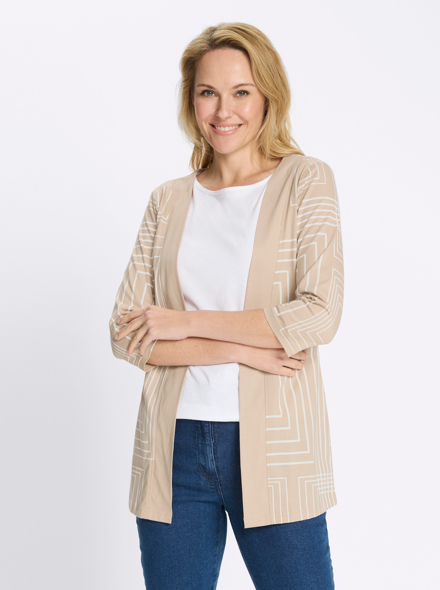 Sieh an! Shirtjacke Long-Shirtjacke 3/4-Arm günstig online kaufen
