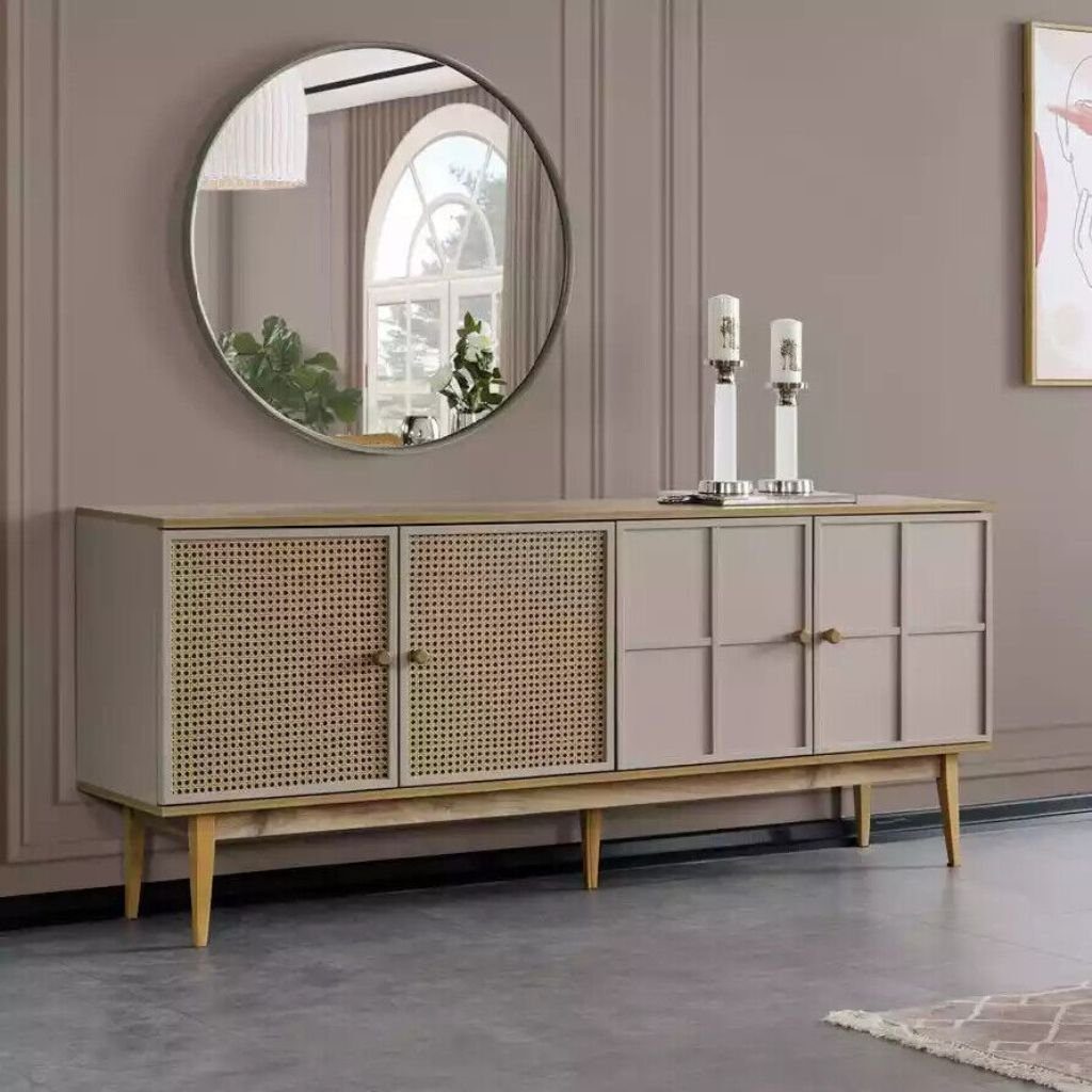 1x Made Italy JVmoebel St., (1 Set Esszimmer Sideboard mit Kommoden Klassisch in + Luxus Sideboard Sideboard 1x Spiegel), Spiegel 2tlg.