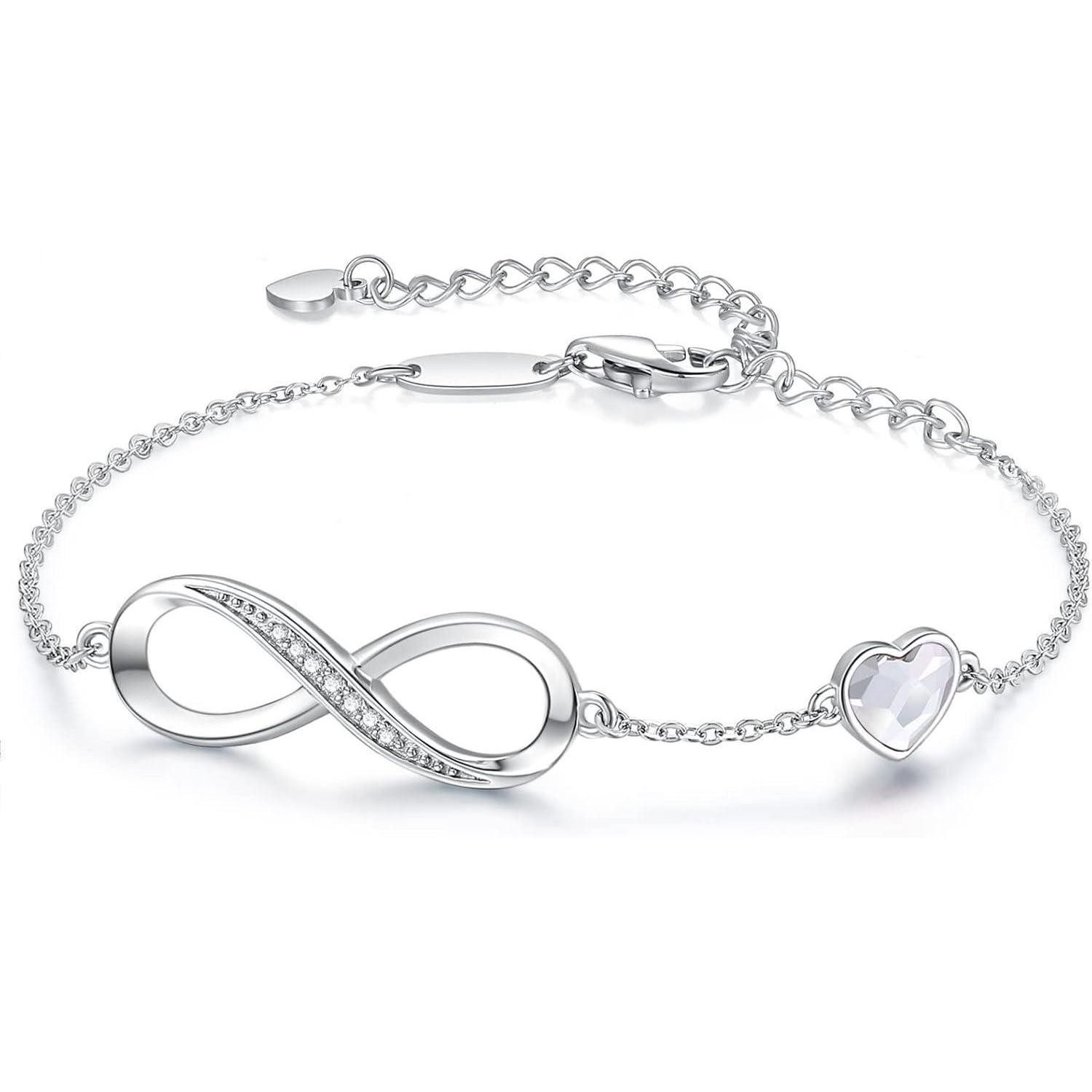 LuxusKollektion Edelstahlarmband Armband Infinity Damen 925 Silber Stainless Steel Weiß Edelstahl