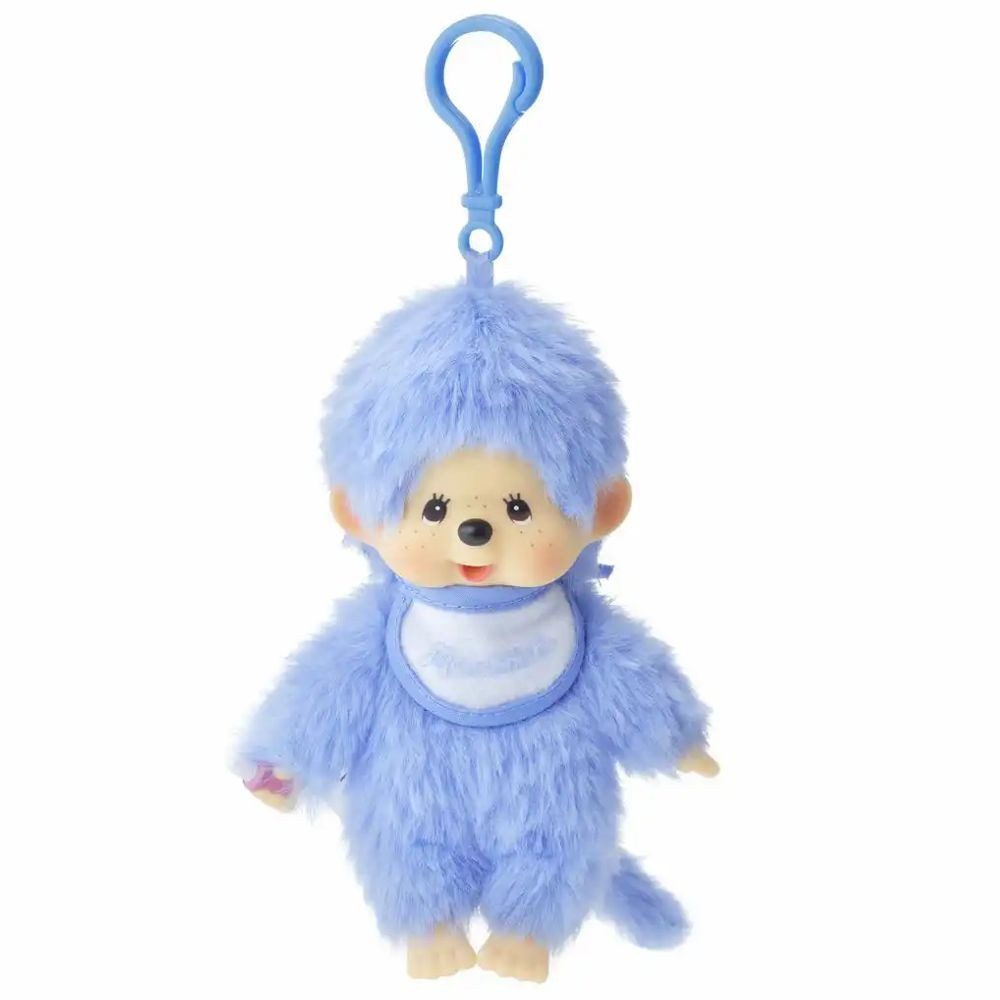 Monchhichi Plüschfigur Junge Neon-Blau 13 cm Taschen-Anhänger Monchhichi Sekiguchi