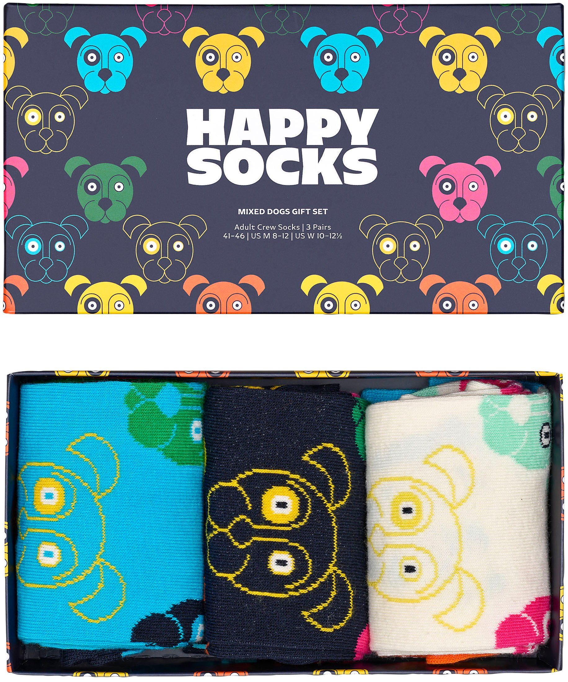 Happy Socks Socken Gift Hunde-Motiv Socks (Packung) Mixed Dog Mixed 3-Pack Set Dog 2