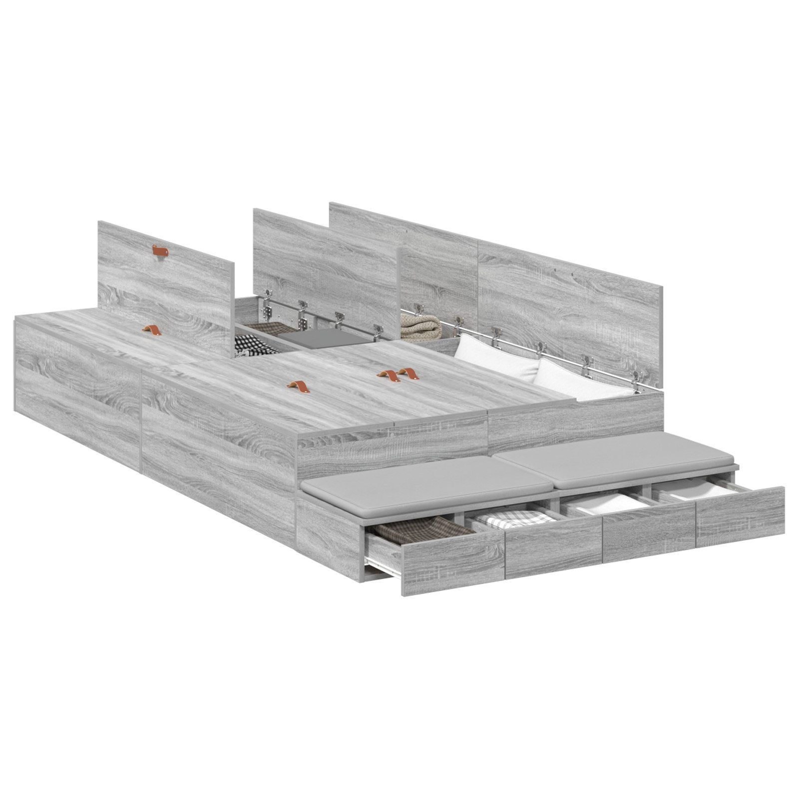 vidaXL Bett Bettgestell Grau Sonoma 120x190 günstig online kaufen