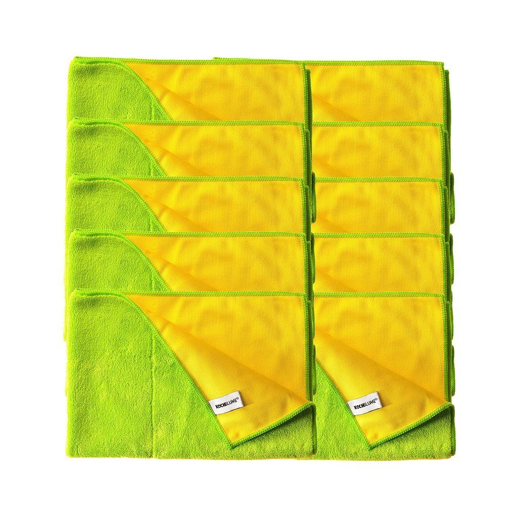 800g/m² cm, 60 40 Geschirrtuch 10-tlg), Kochblume (Spar-Set, x Geschirrtuch Qualtität limette/gelb