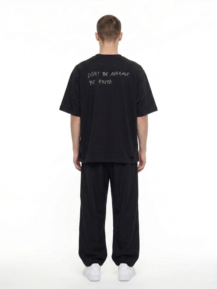 ENVYME T-Shirt Oversize T-Shirt „Don't Be Average" Print, Vintage Used-Look