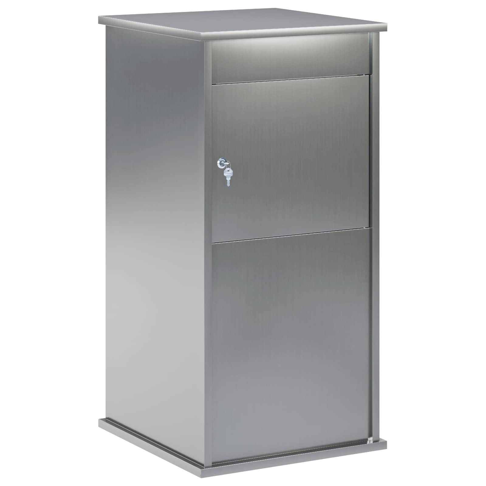 vidaXL Briefkasten 50 x 52 x 100 cm Briefkasten Silber 50x52x100 cm Verzinkter Stahl Absc