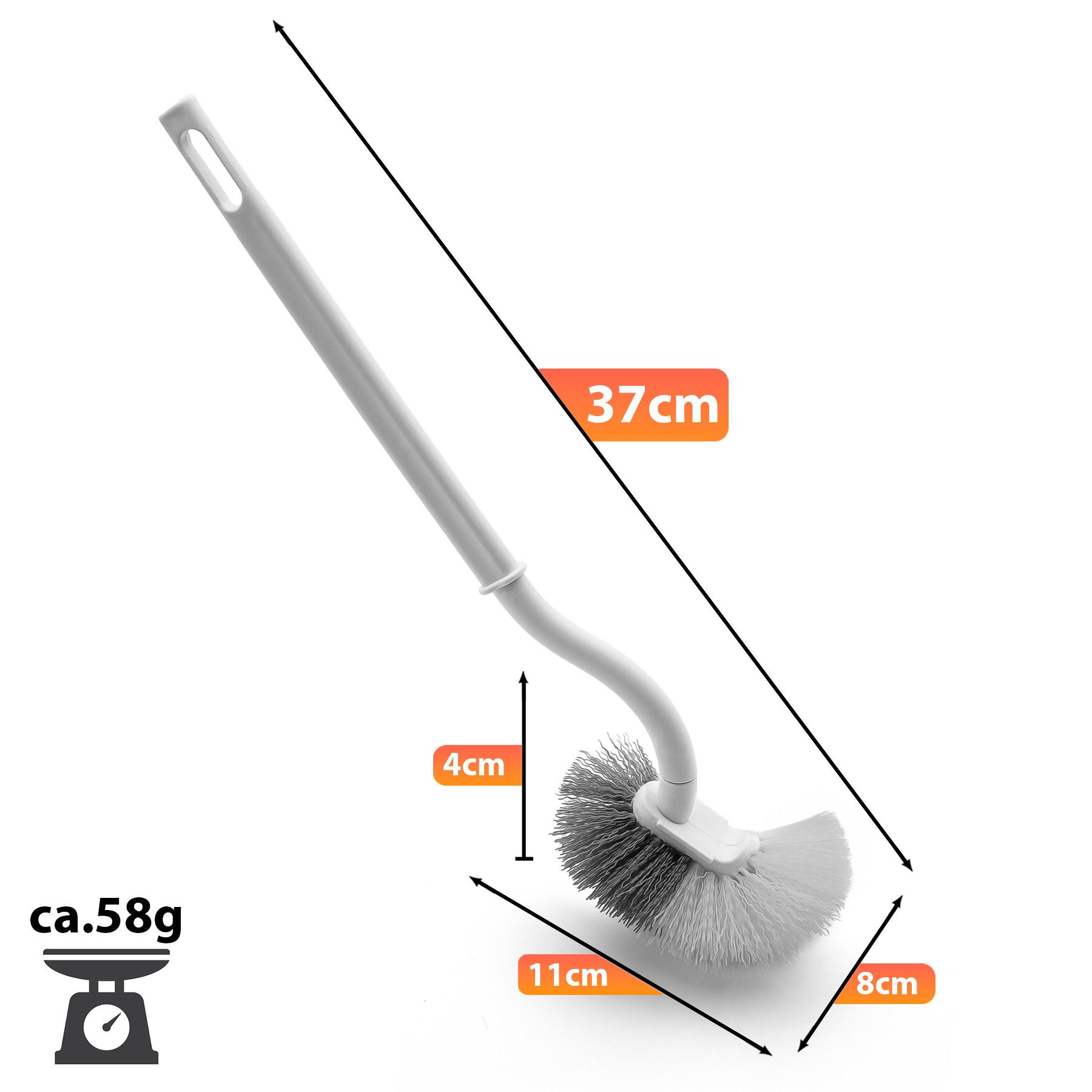 BigDean Reinigungsbürsten-Set 4 Stück Klobürste mit Randreiniger weiß Toilettenbürste, ., (Set, 4-tlg., Klobürsten), Effektiv, langlebig, Vielseitig Einsetzbar – Bild 3 von 5