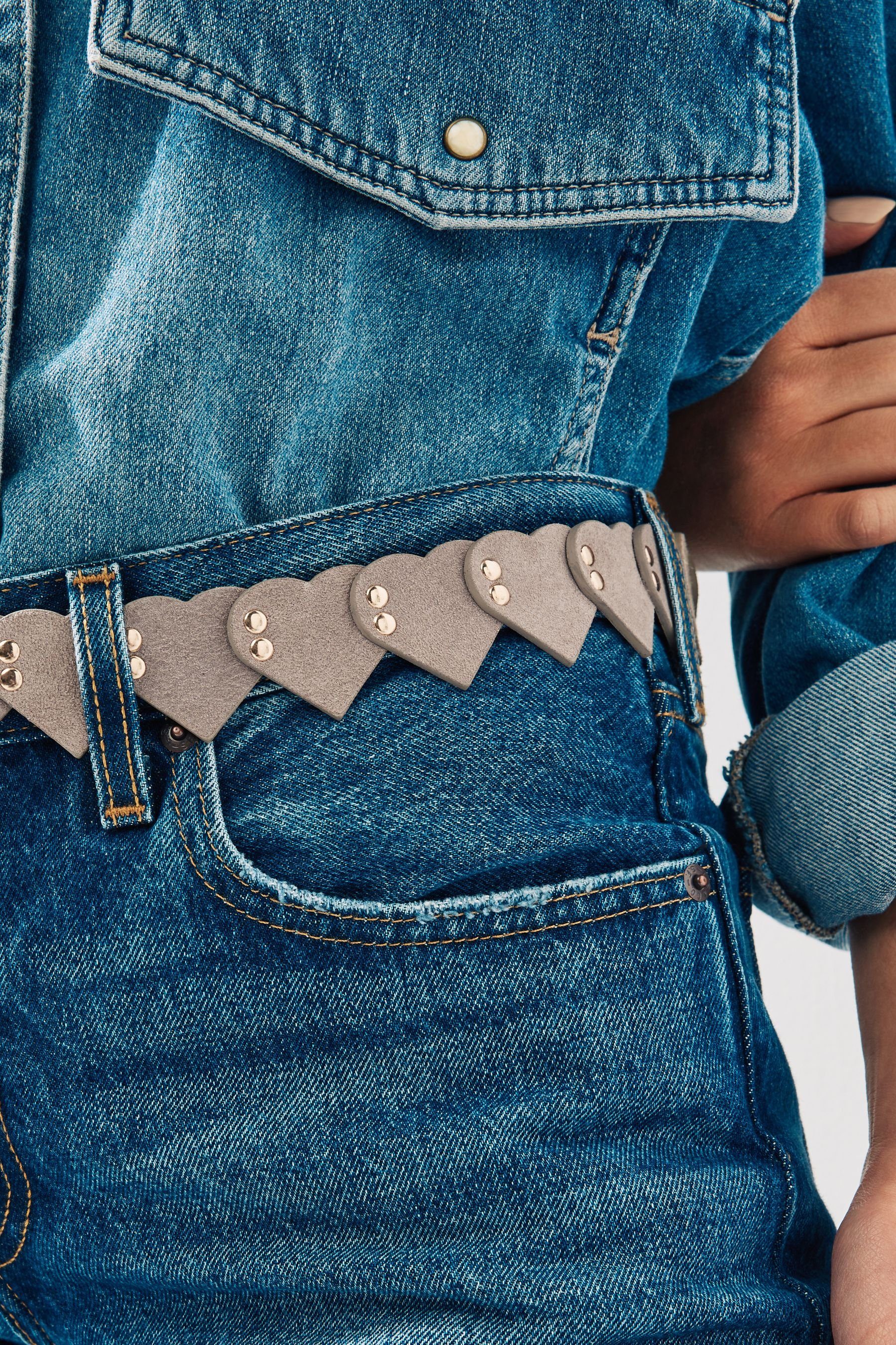 Next Ledergürtel Veloursledergürtel mit Herzen und günstig online kaufen