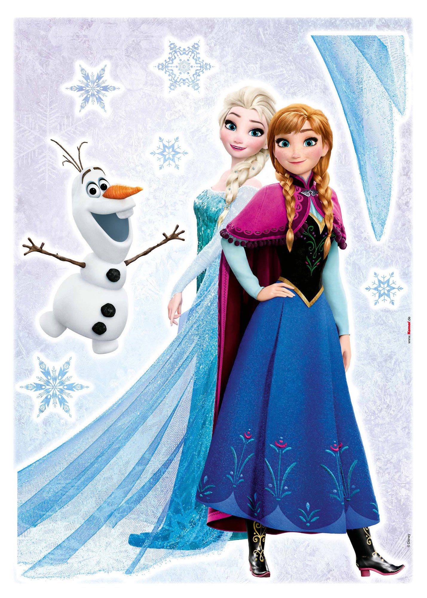 Komar Wandtattoo Arielle - Größe 50 x 70 cm (9 St), Künstler: Disney, selbstklebend, Wandsticker, Kinderzimmer