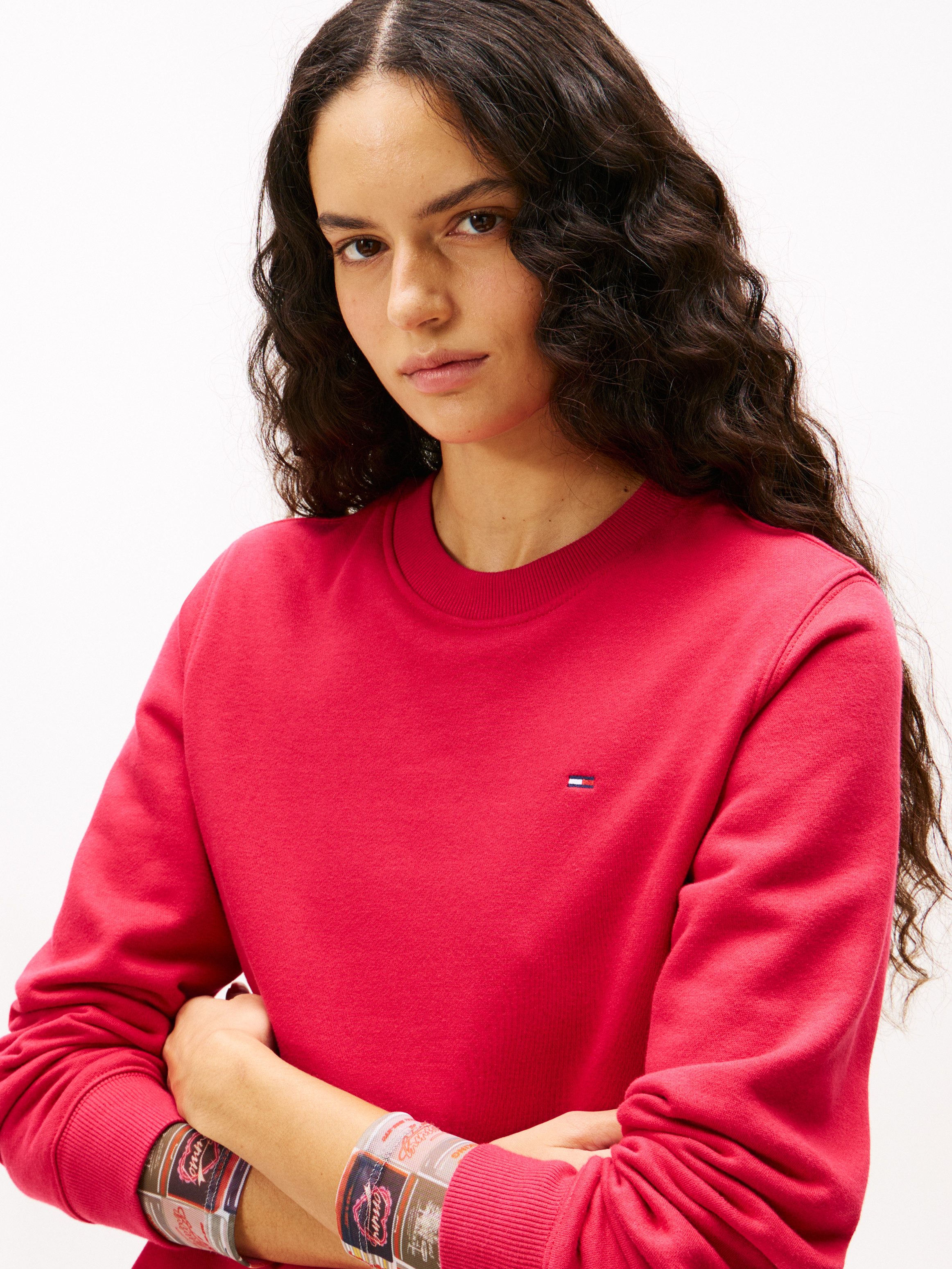 Tommy Jeans Sweatshirt TJW REG S FLAG CREW mit Logostickerei günstig online kaufen