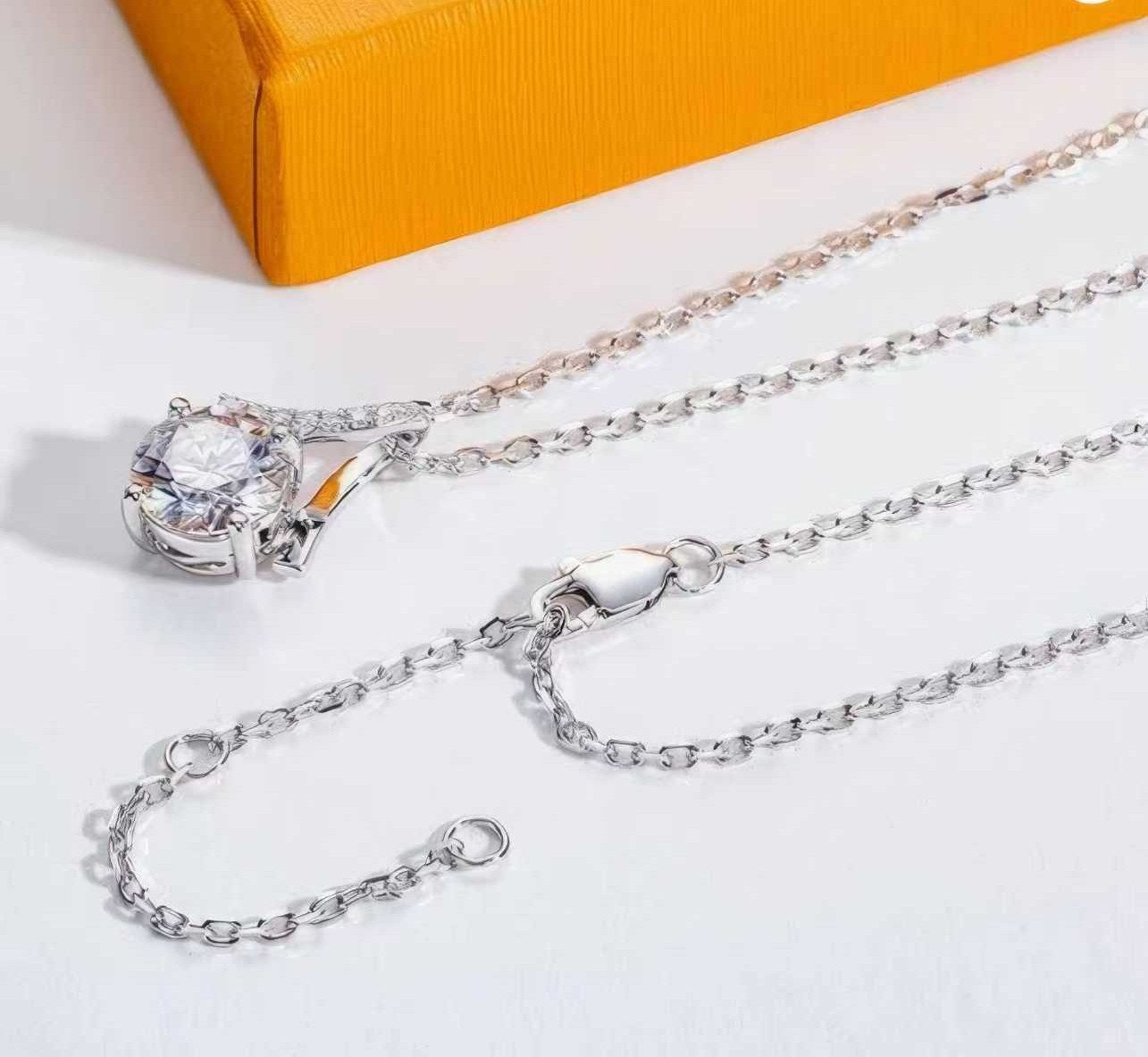 Jumpeak Kette mit Anhänger halskette damen gold 585 echtgold,2ct E VS1 Anhänger-Halskette, labordiamant,geschenk zur firmung mädchen,geschenk für schwester