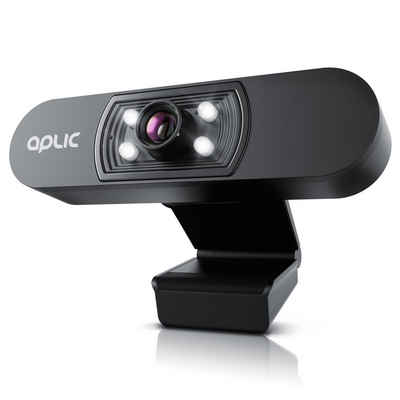 Aplic Full HD-Webcam (Full HD, 1920x1080P @ 25 Hz, 4 Hilfslichter / Szenelicht, 5P Linse, Mikrofon)