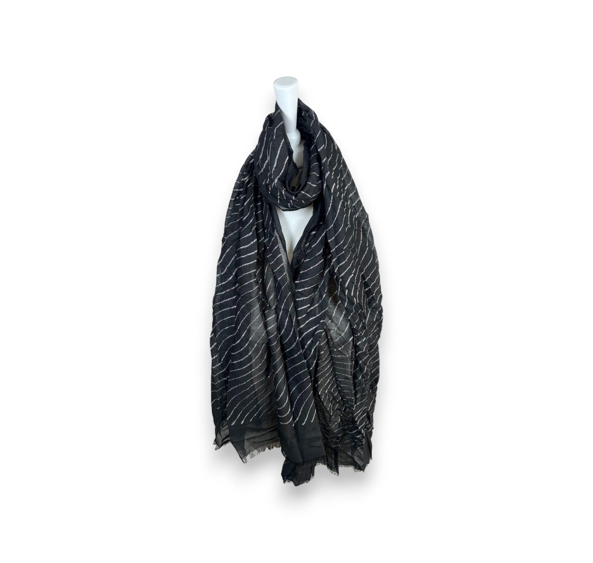 Modeschal Damen Sommer Schal Glitzer Linien » leichtes Halstuch 180 x 70 cm