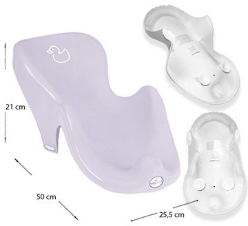 Tega-Baby Babybadewanne 2 Teile SET Duck Lila - Badeset Babybadesitz Wanne 84 cm, (Spar-set, 2-tlg), = BABYBADEWANNE + BADESITZ