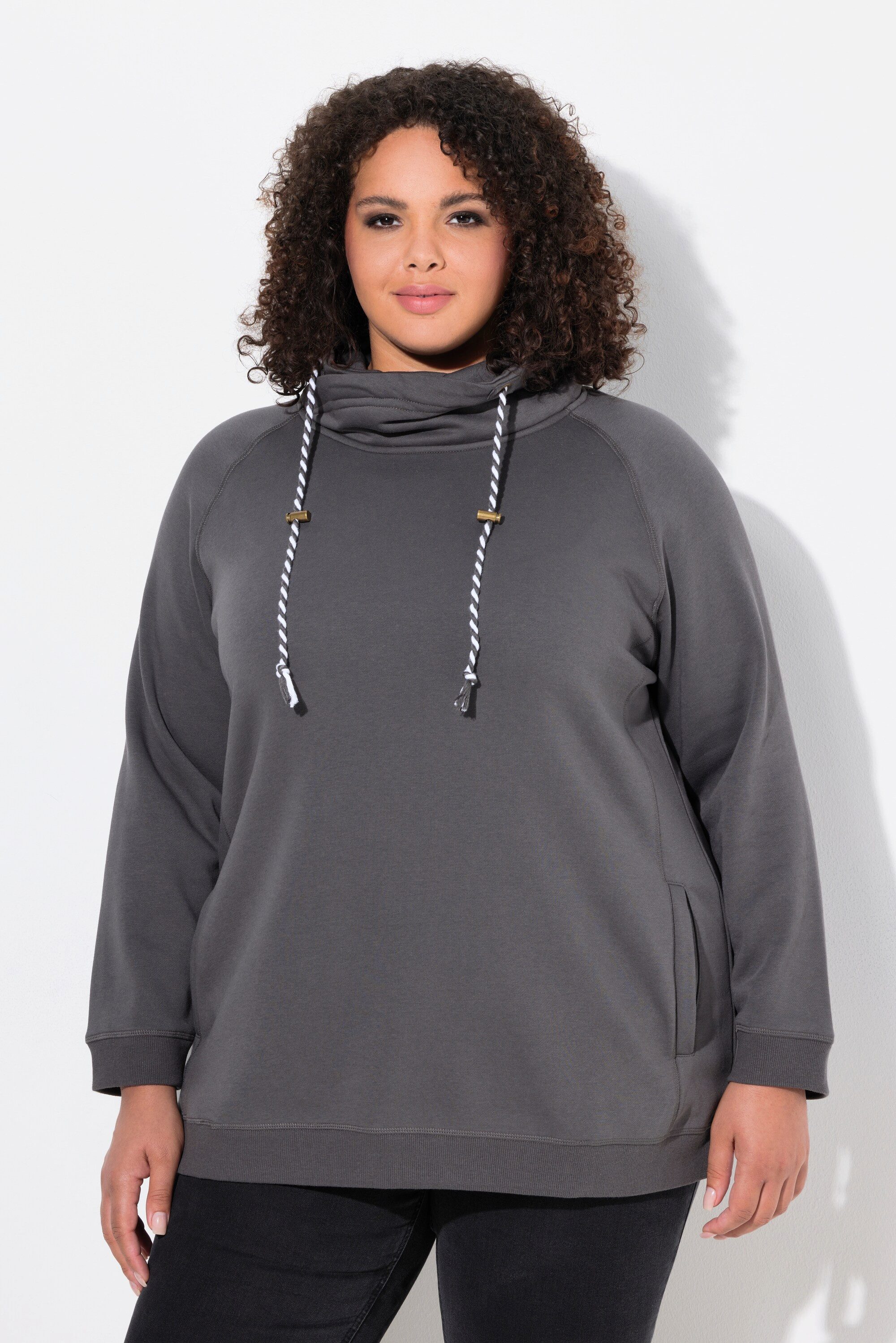 Ulla Popken Sweatshirt Sweatshirt weiter Stehkragen Taschen – Bild 5 von 5