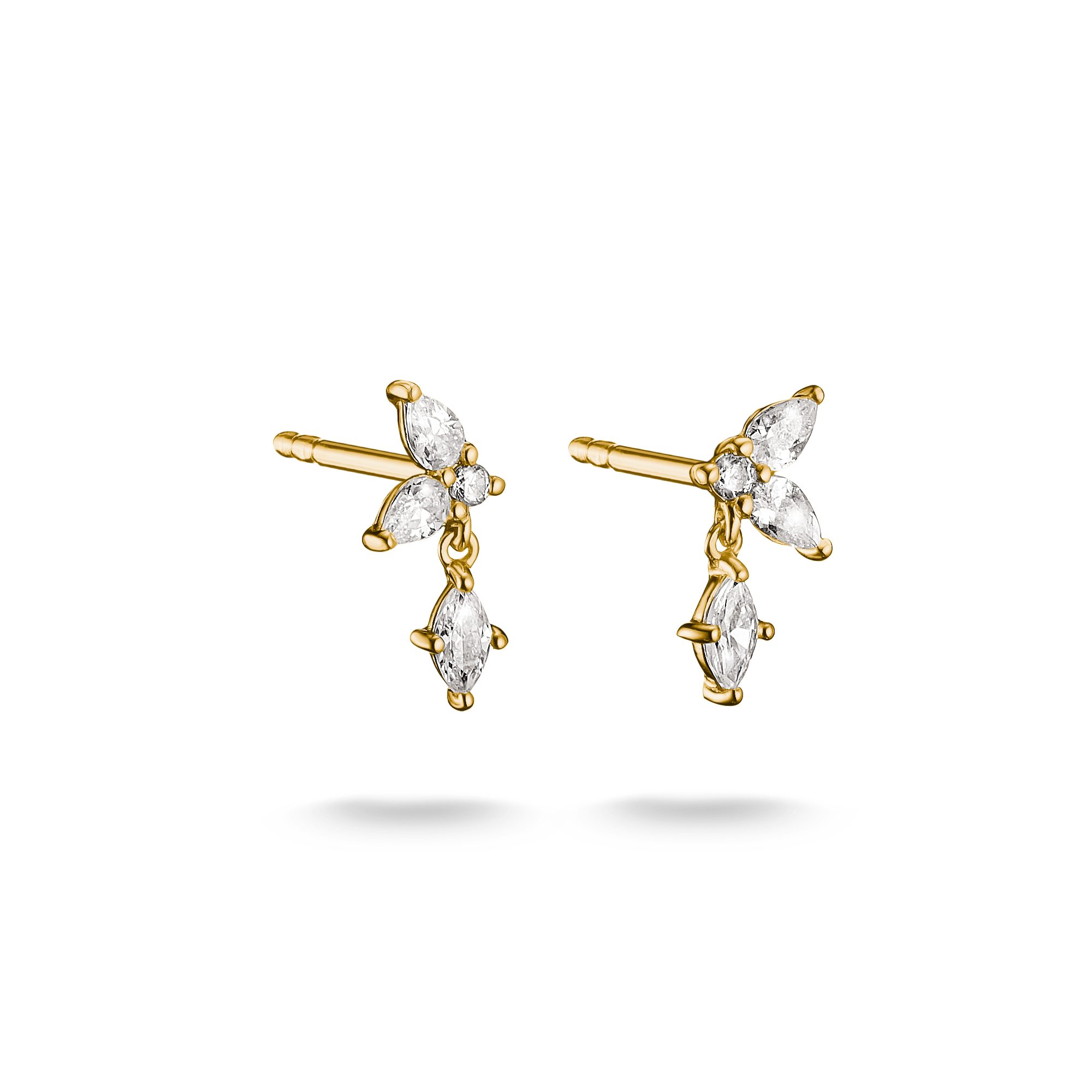 THOMAS SABO Paar Ohrstecker gelbgoldfarben, mit Zirkonia (synth)