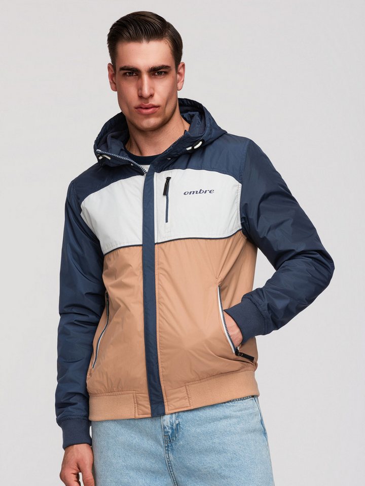 OMBRE Allwetterjacke Leichte farbige Herren-Sportjacke mit Fleece