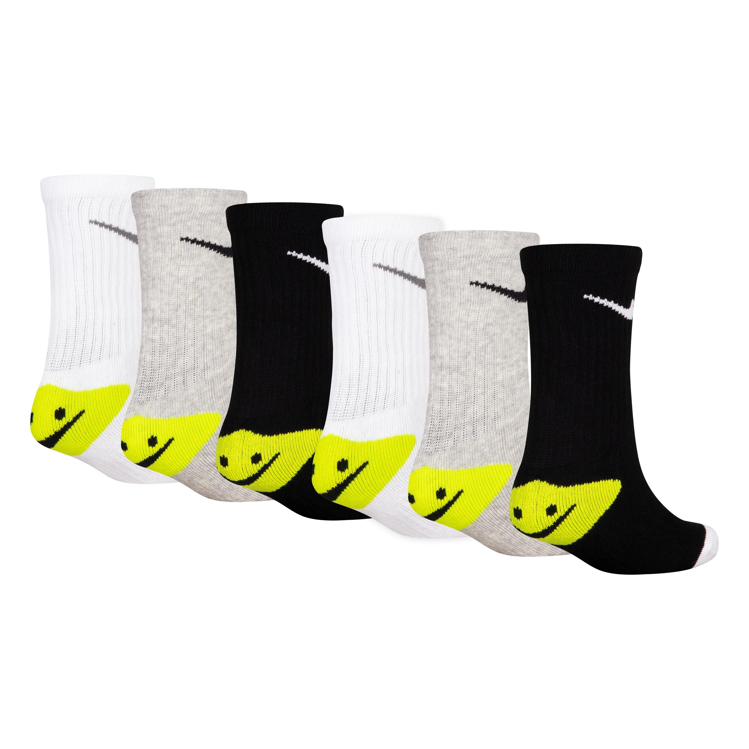 Nike Sportswear Socken NHN 6PK NIKE SMILEY CREW (6-Paar) Sechs Paar, Kindersocken, mit lächelnden Gesichtern an den Fersen