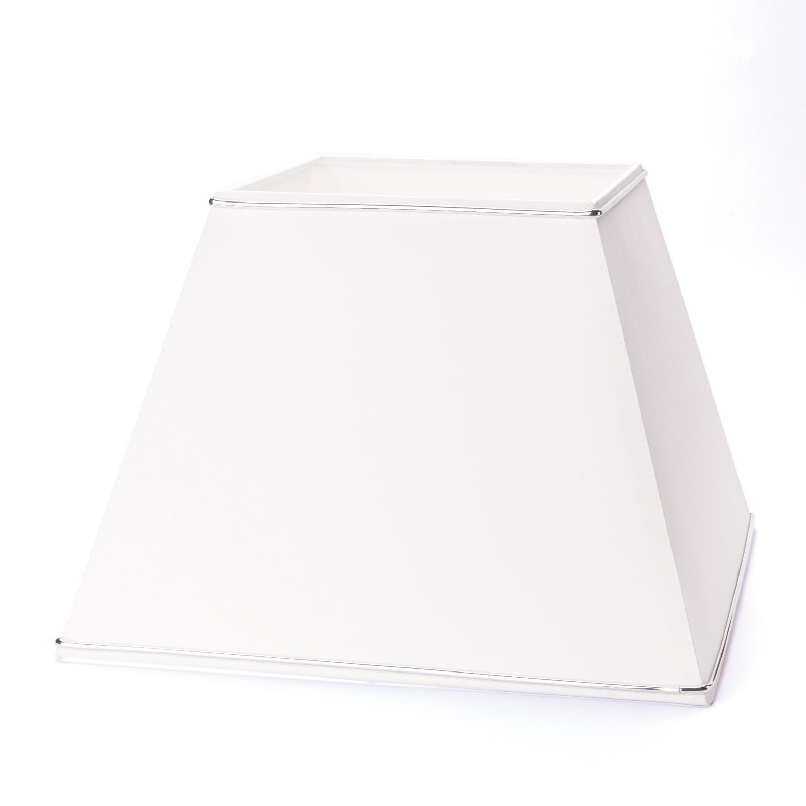 Orion Leuchten Lampenschirm Lampenschirm Weiß eckig Silberkante 30 × 30 cm Ersatzschirm