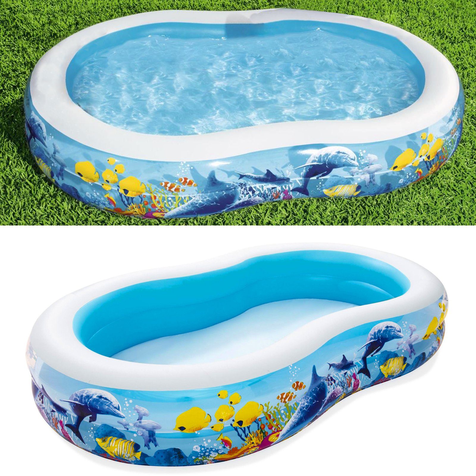 BESTWAY Pool Pool Family Sea Ground Swimmingpool Planschbecken 262x157x46cm (54118)