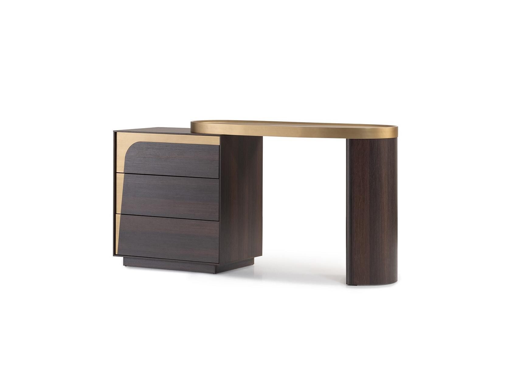 JVmoebel Schminktisch Eleganter brauner Schminktisch aus Holz mit Spiegel und modernem, Made in Europe