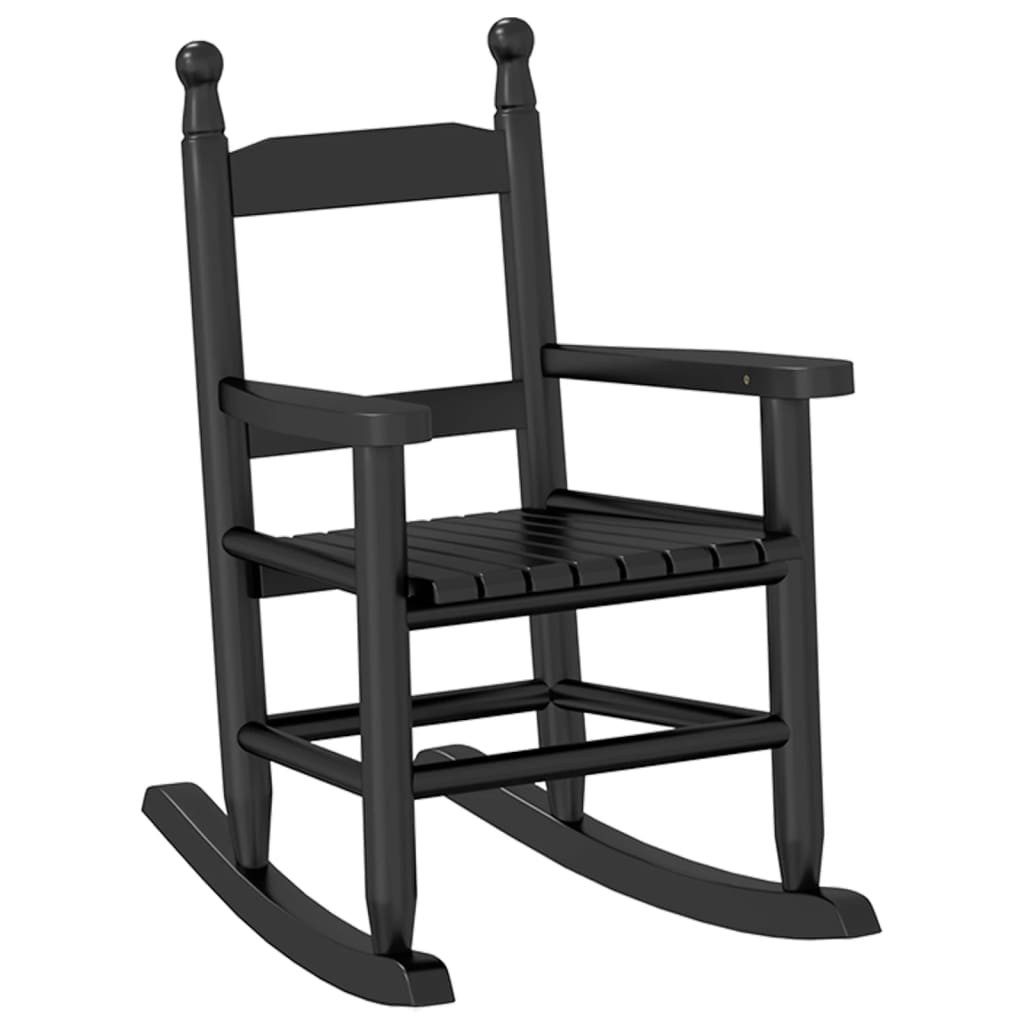 vidaXL Schaukelstuhl Schaukelstuhl für Kinder Schwarz Massivholz Pappel (1 St)