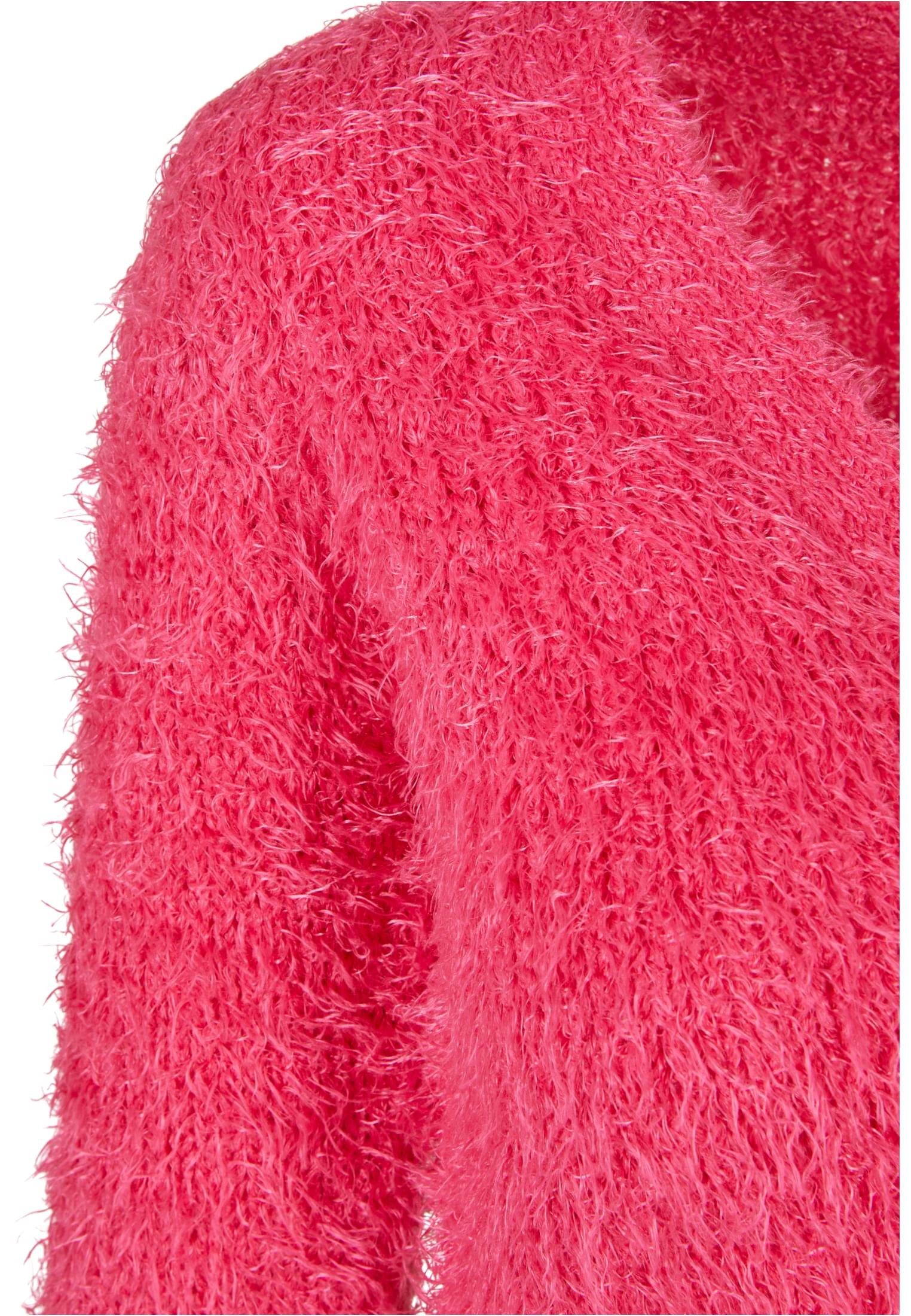 URBAN CLASSICS Cardigan Damen Cardigan hibiskus (1-tlg) Cropped pink Ladies Feather