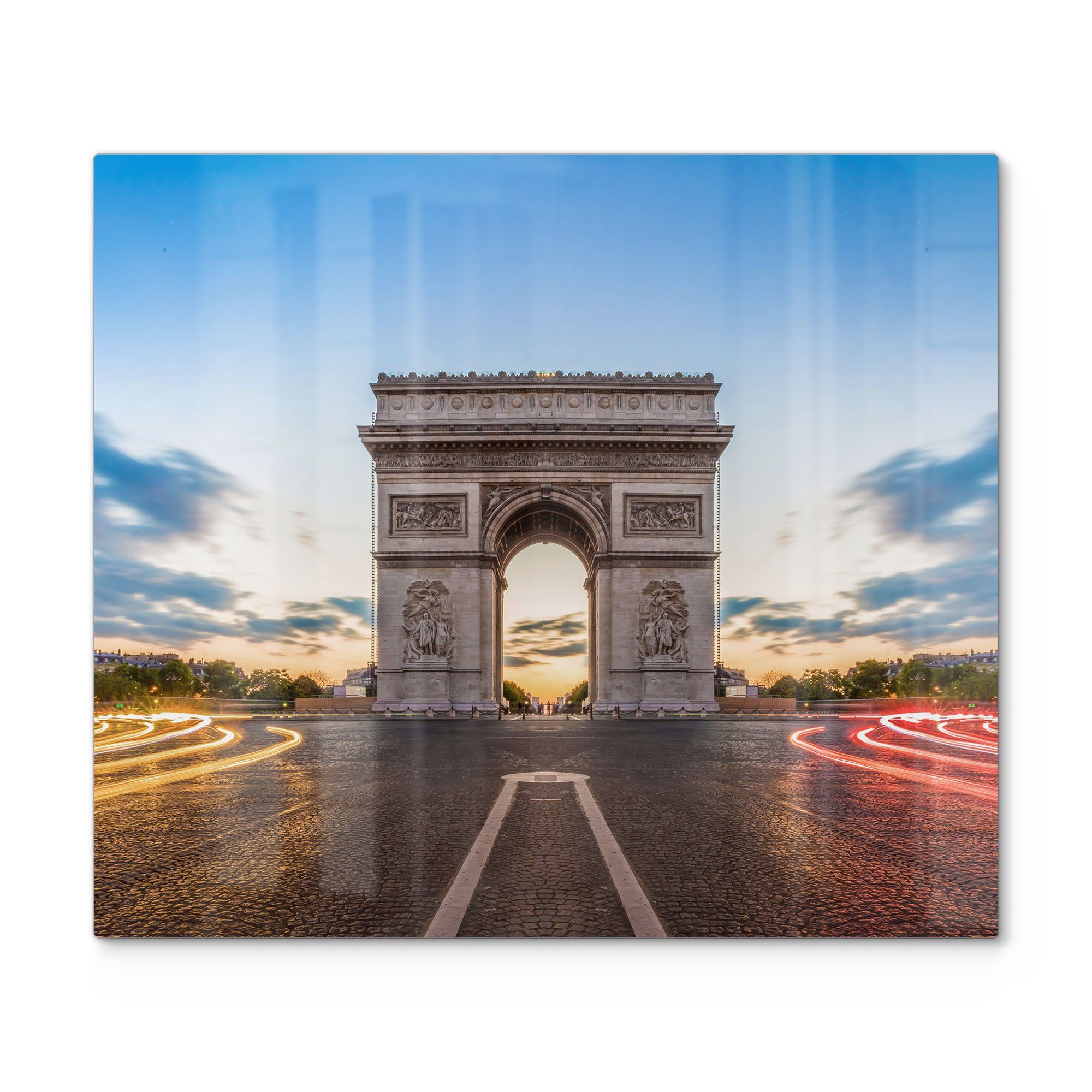 DEQORI Herdblende-/Abdeckplatte 'Triumphbogen in Paris', Glas, (1 tlg), Glas Herdabdeckplatte Ceranfeld Herd