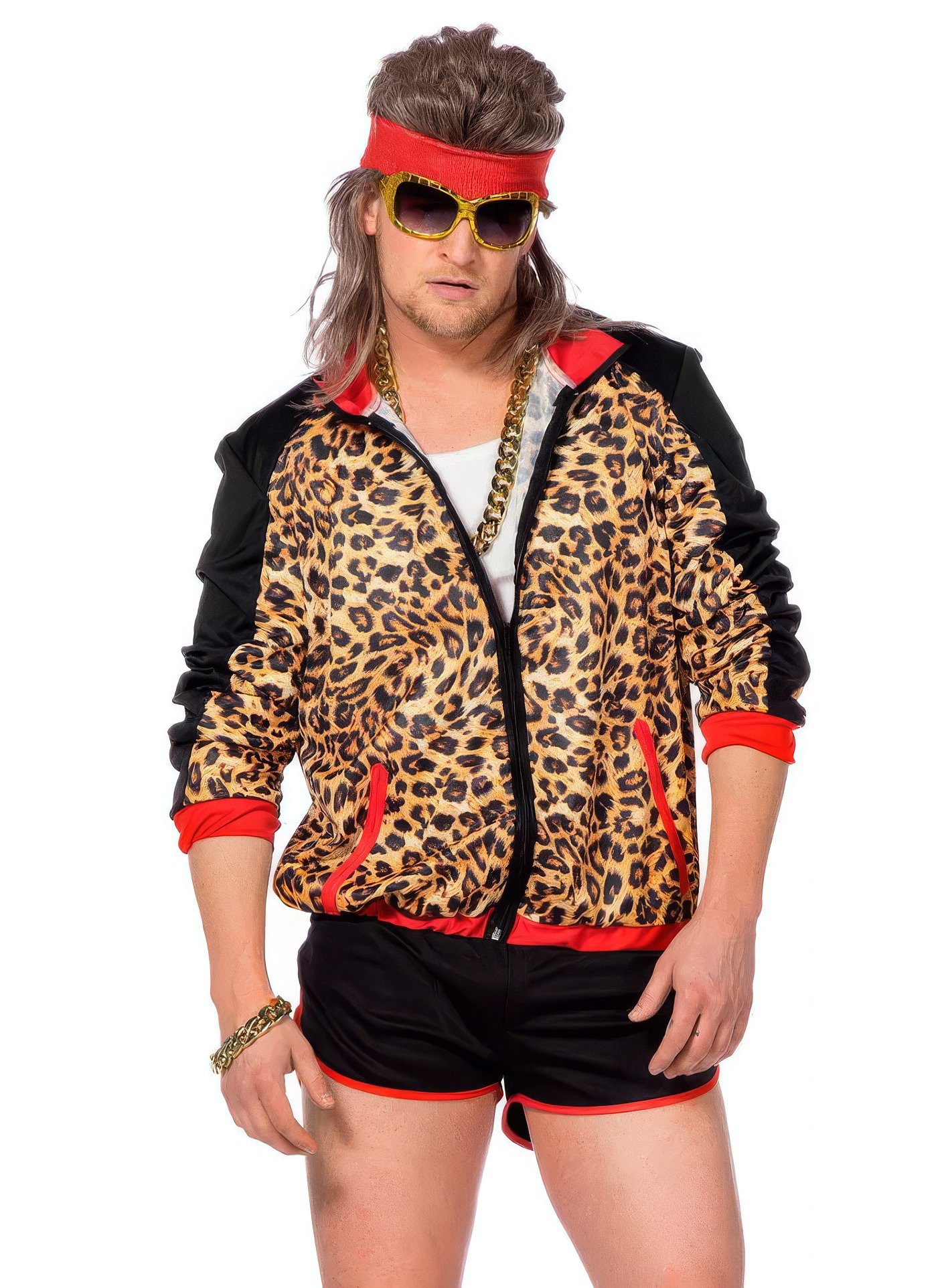 Metamorph Kostüm 80er Leopard Disko Karneval Faschingskostüm Herren, Der fließende Übergang zwischen Workout, 80er Jahre Disco und stilis