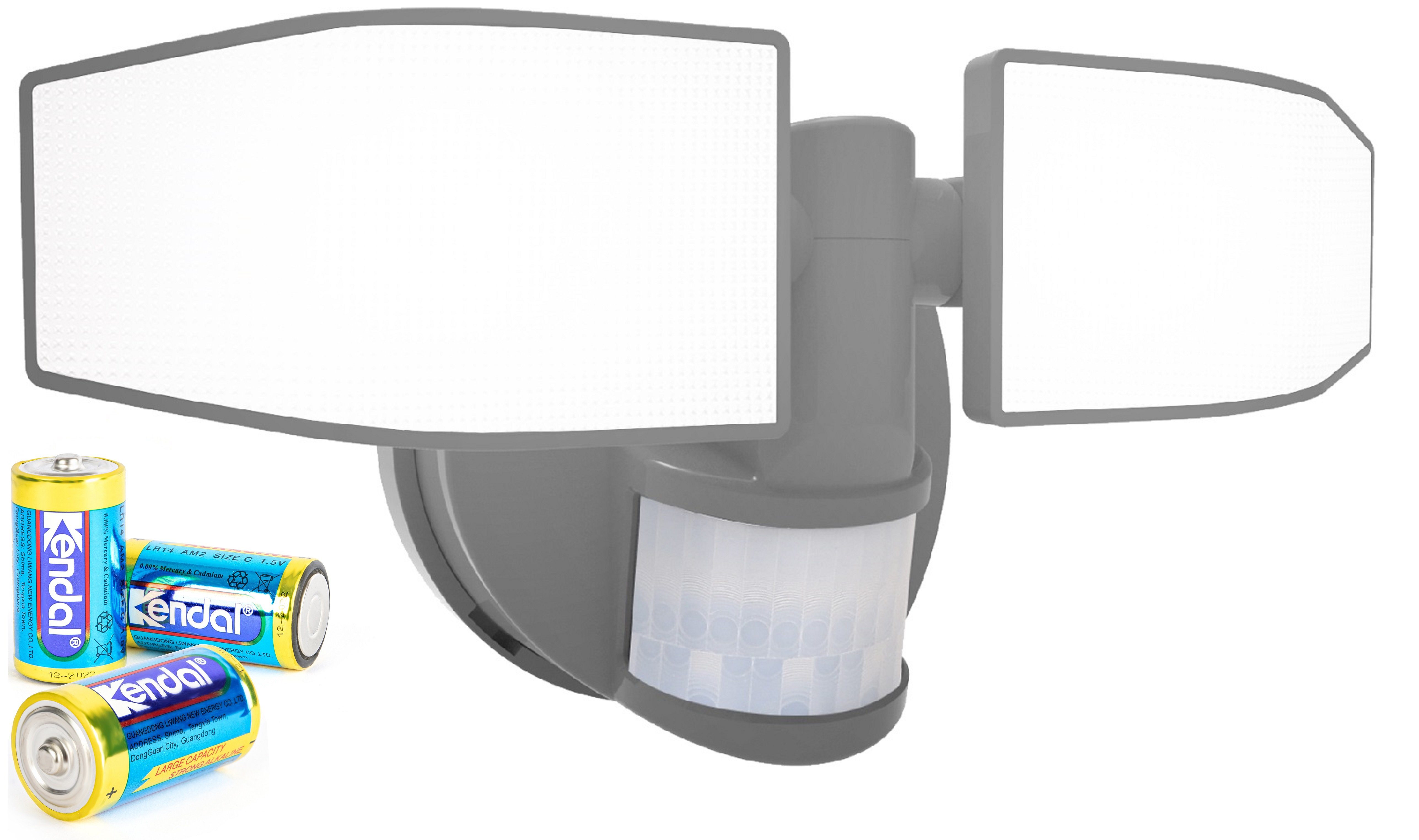 Northpoint LED Wandstrahler Bewegungsmelder 2 Fluter-Köpfe Schwenkbar Batte günstig online kaufen