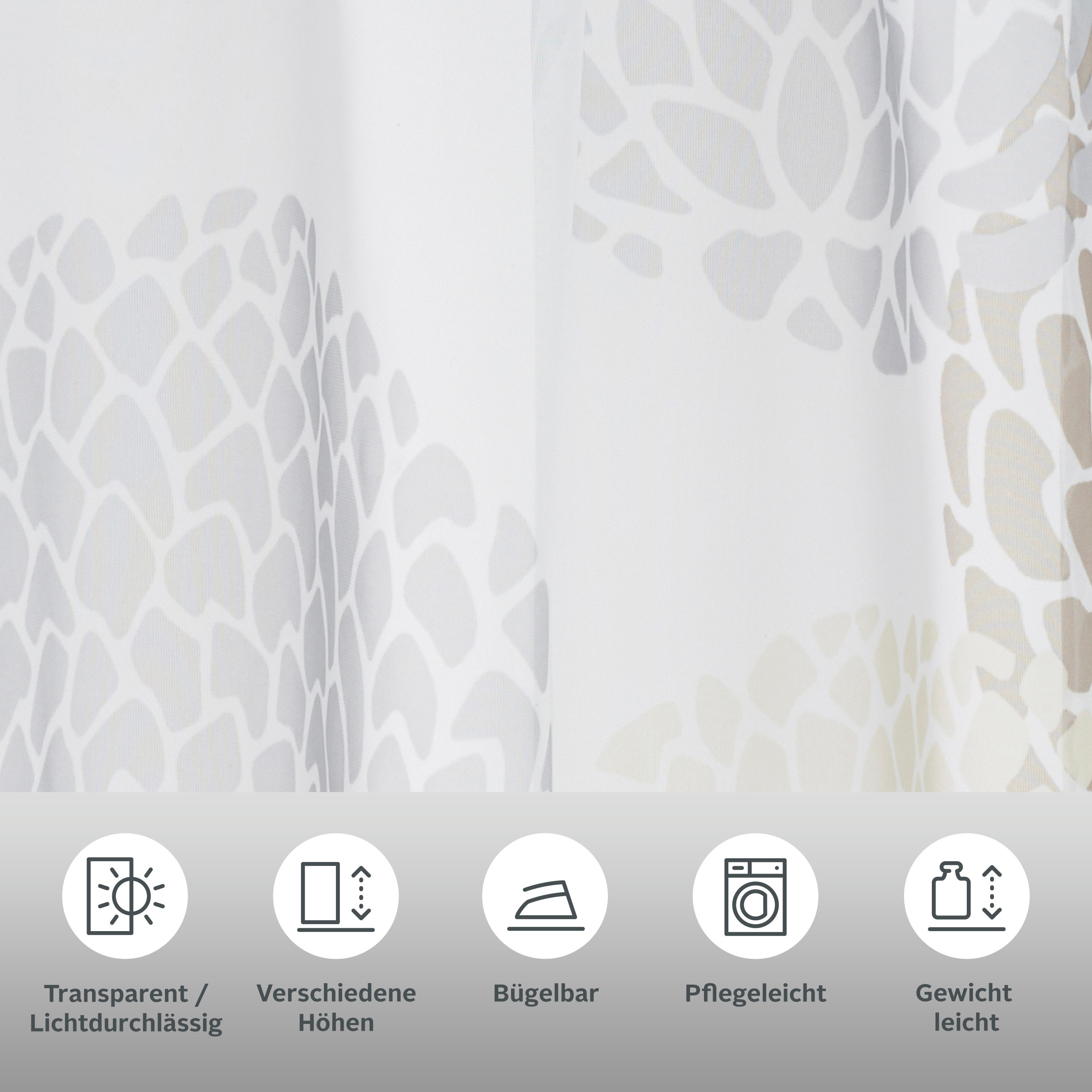 OTTO home Gardine Belem (1 St), Schlaufen, transparent, Voile, 1 oder 2 Schals, Vorhang, Fertiggardine, Kreise