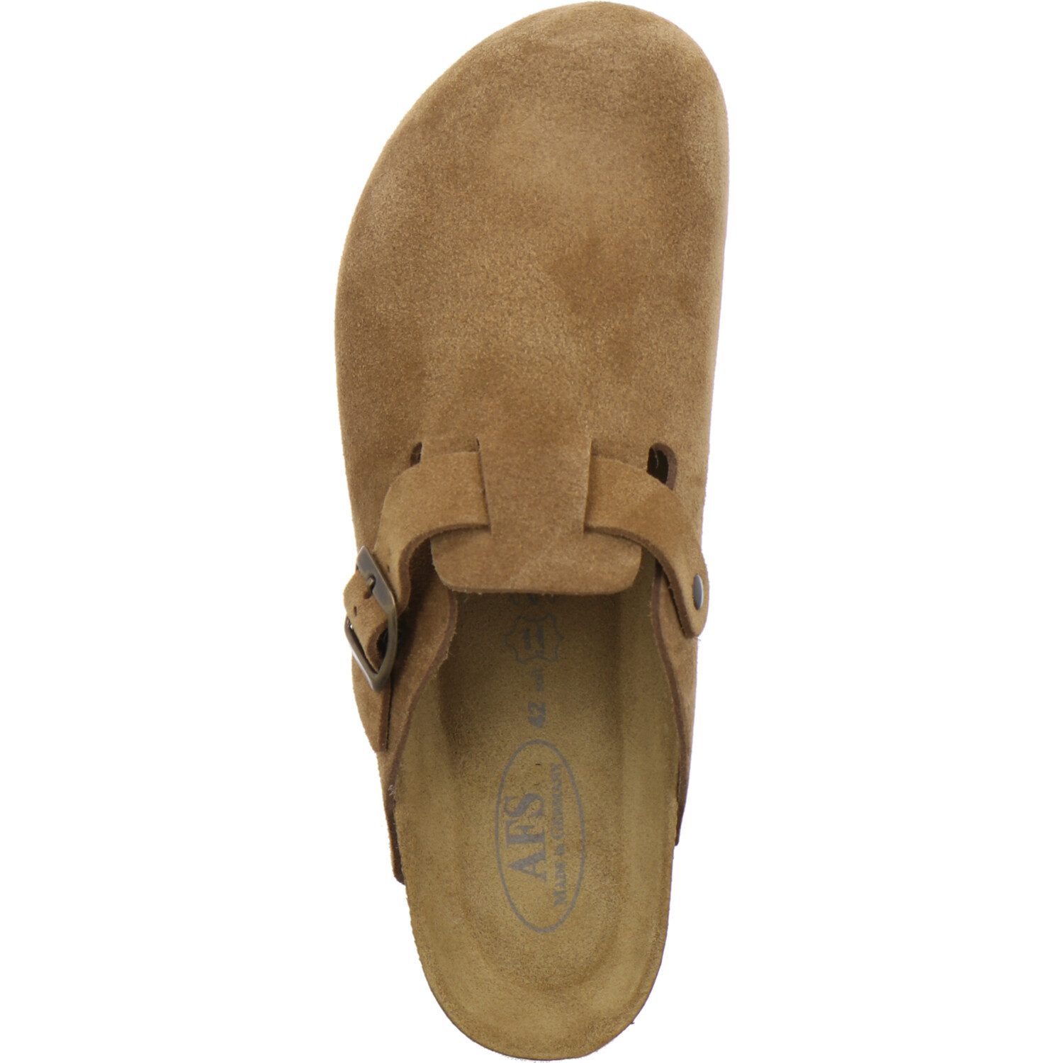 AFS-Schuhe 390084 Clogs Pantolette für Herren aus Leder mit Fußbett, Hausschuhe Made in Germany