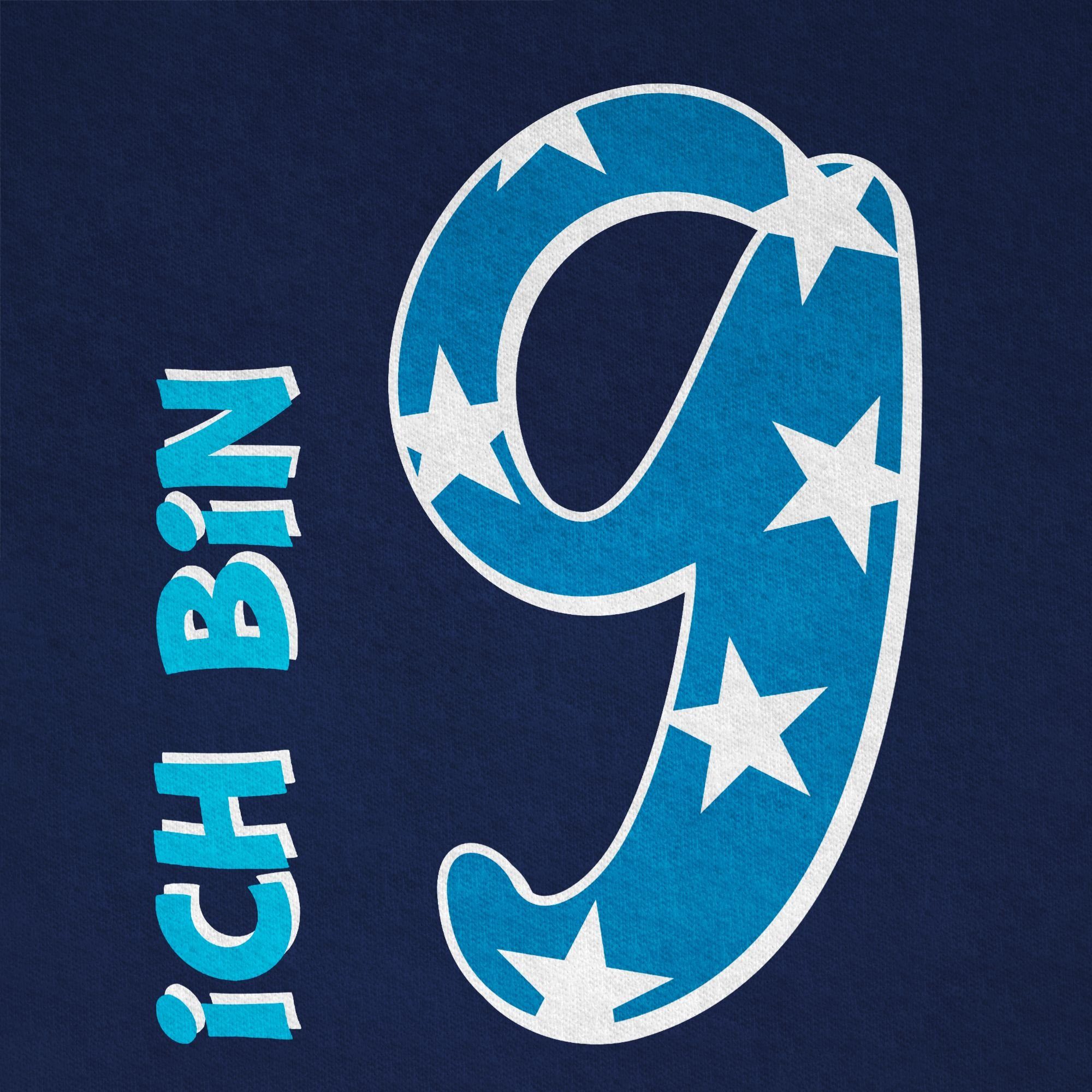 Shirtracer T-Shirt Ich bin neun Blau Junge (1-tlg) 9. Geburtstag – Bild 3 von 5