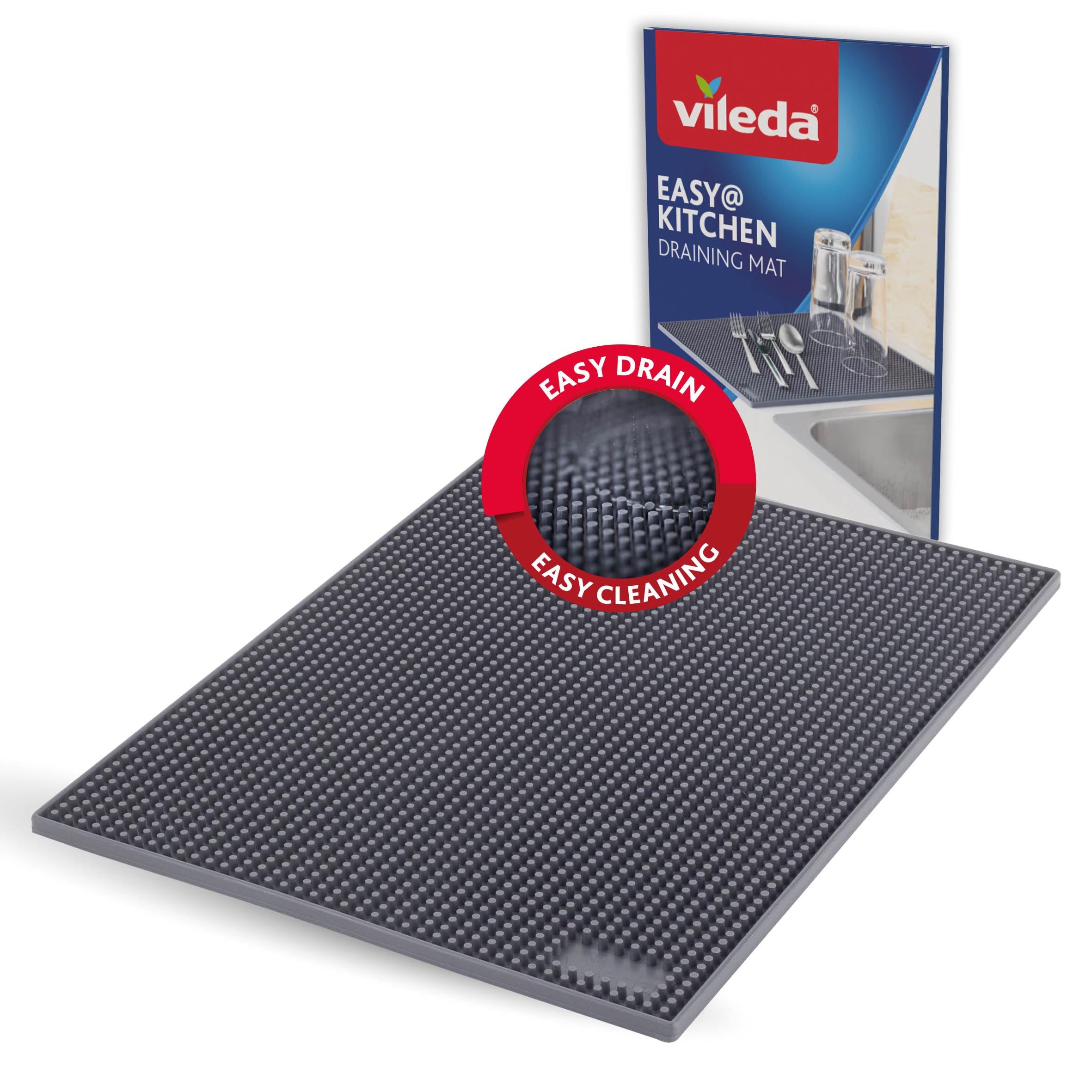 Vileda Abtropfmatte Abtropfmatte Geschirr TPR, Trockenmatte, Zubehör für Küche, Anti-Rutsch, Rollbar & Platzsparend