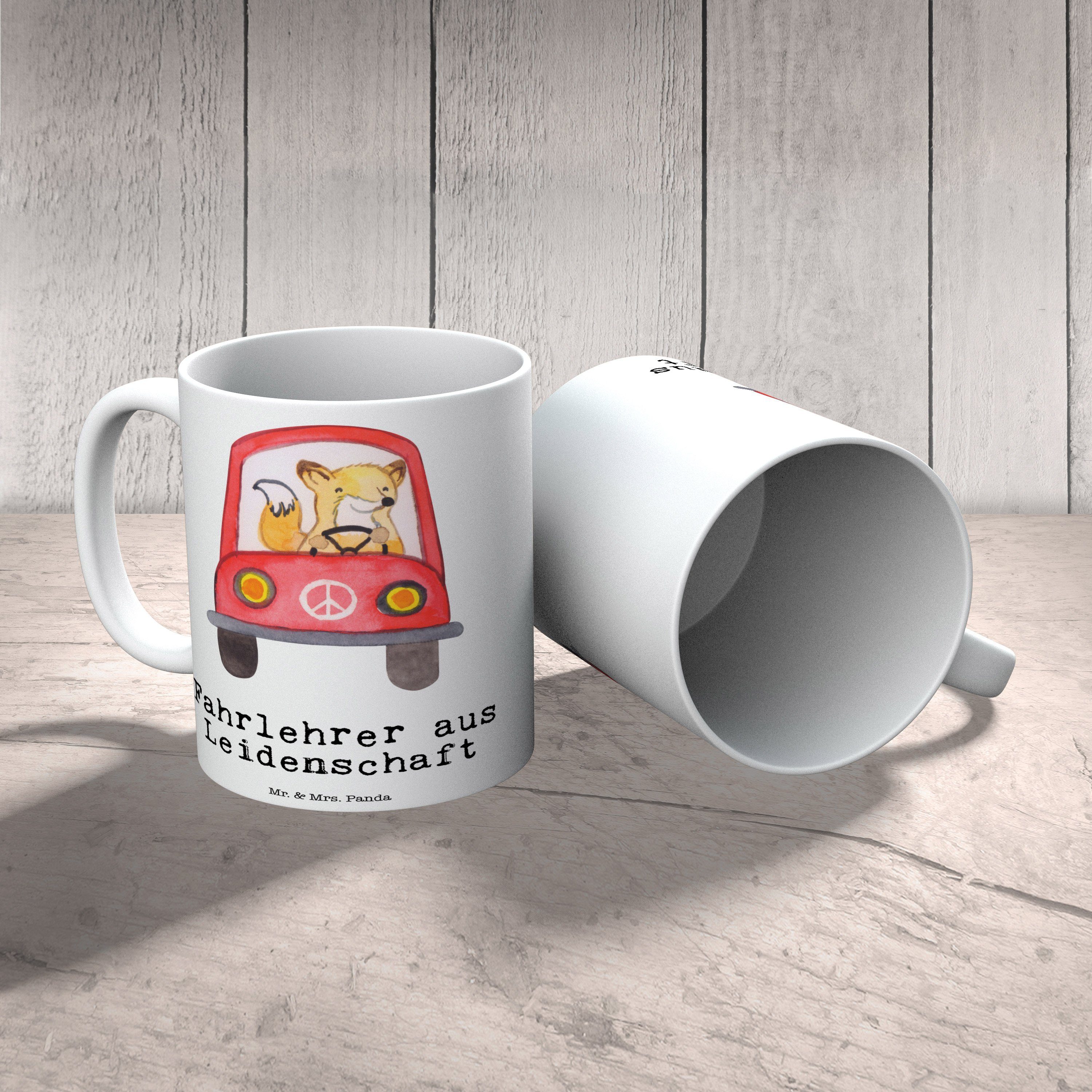 Büro Geschenk, Panda & Mrs. Leidenschaft - Weiß - Mr. Keramik Sprüche, aus Tasse Ta, Tasse Fahrlehrer