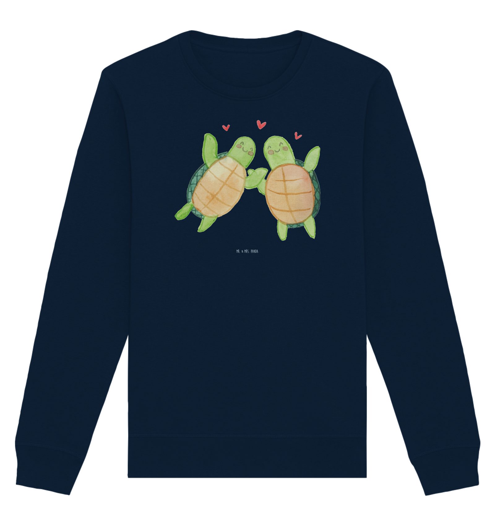 Longpullover Schildkröten Paar Größe XXL - French Navy - Geschenk, Geschenk für Fr