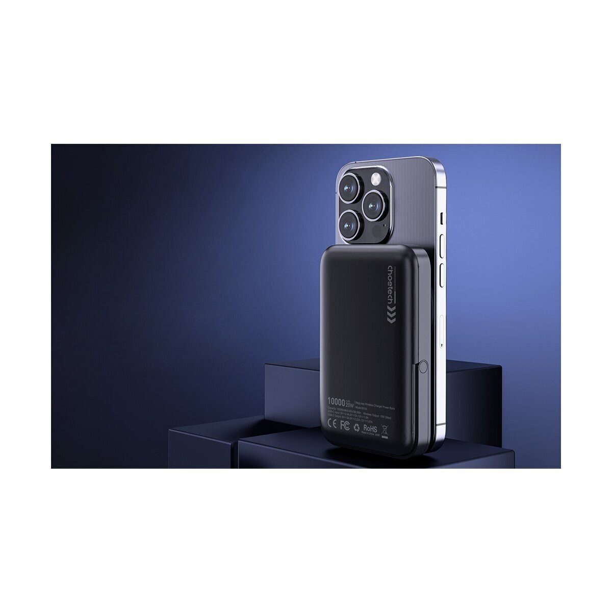 Choetech Choetech 10000mAh 20W PD magnetische Powerbank mit Ständer (schwarz) Powerbank 10000 mAh