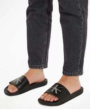 Calvin Klein Jeans SLIDE NY PEARL Badepantolette, Poolslides, Sommerschuh, Schlappen, für Strand- und Badeausflüge