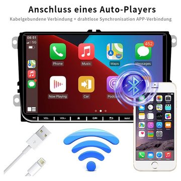 Hikity 9" Radio Autoradio für VW Golf 5 6 Polo Caddy RCD Touran Passat Skoda Autoradio (Touchscreen-Radio mit Bluetooth GPS WiFi FM, CarPlay Android)