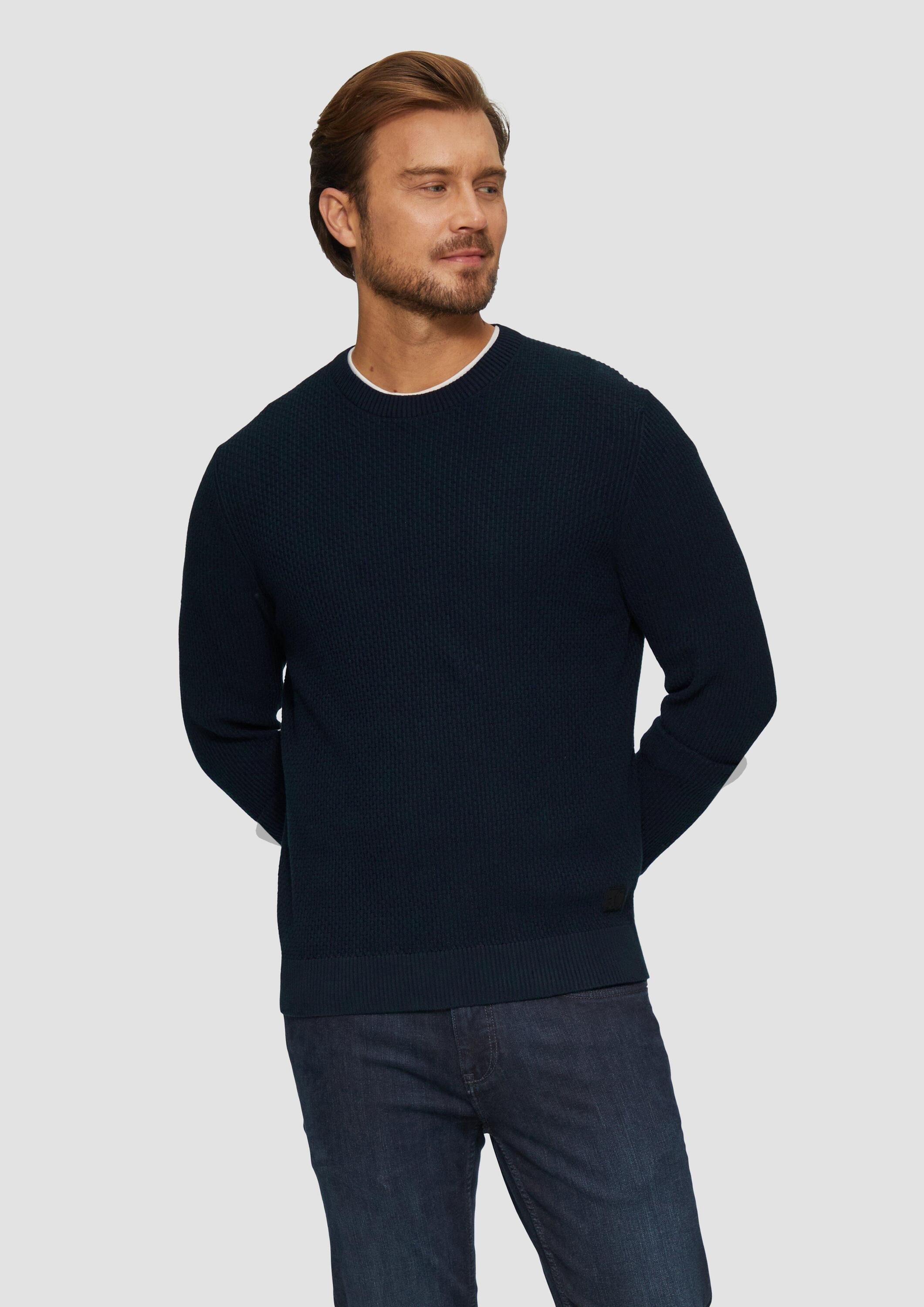 s.Oliver Longpullover Strickpullover Strickpullover mit Musterstruktur günstig online kaufen